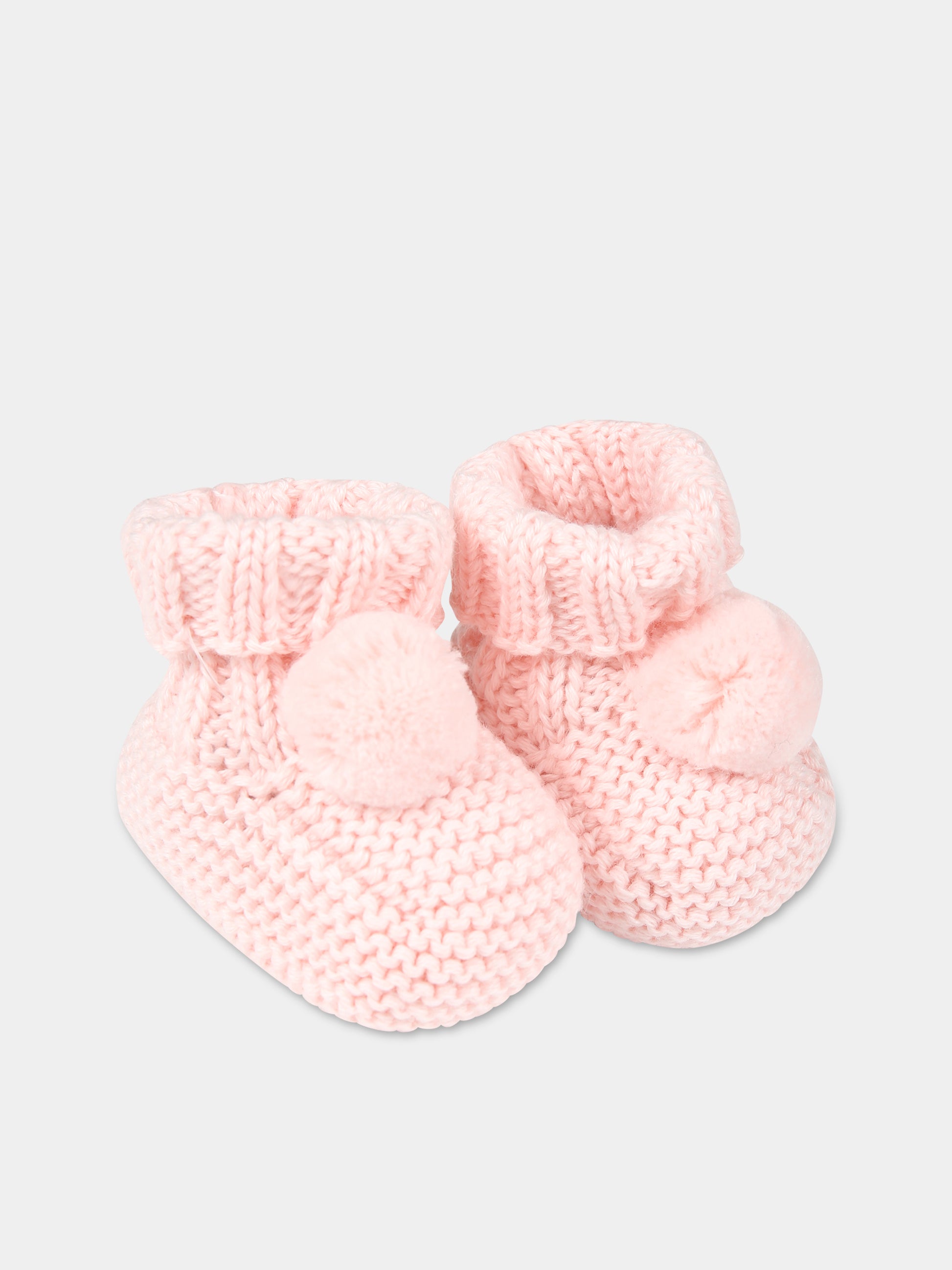Babbucce rosa per neonata con pom pon,Tartine Et Chocolat,TX89000-31