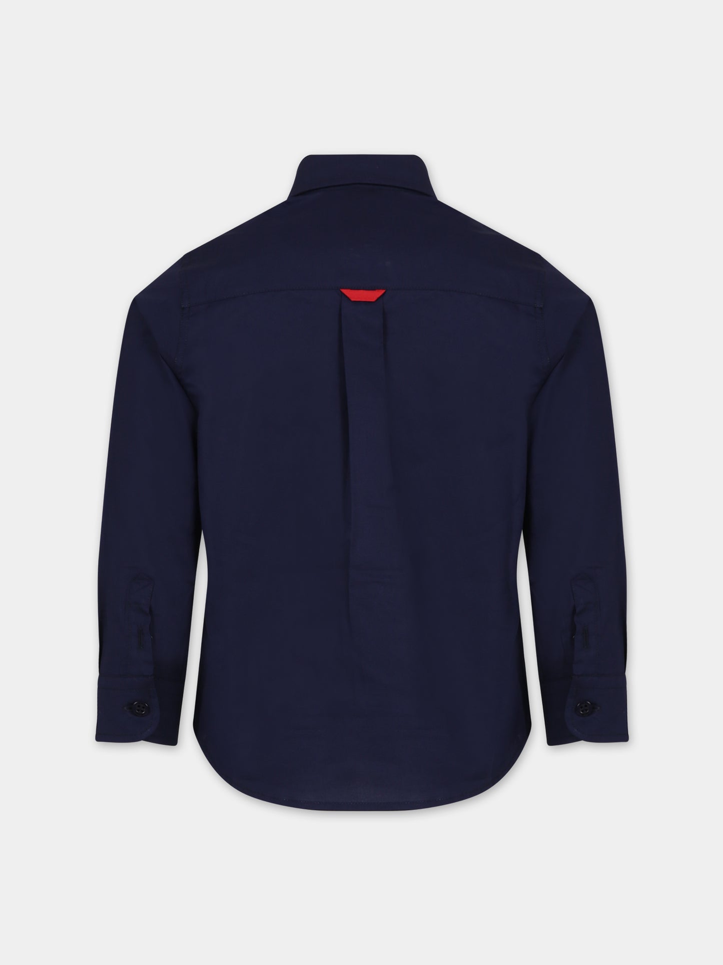 Camicia blu per bambino con logo,Fay Kids,FT5P30 P0343 667