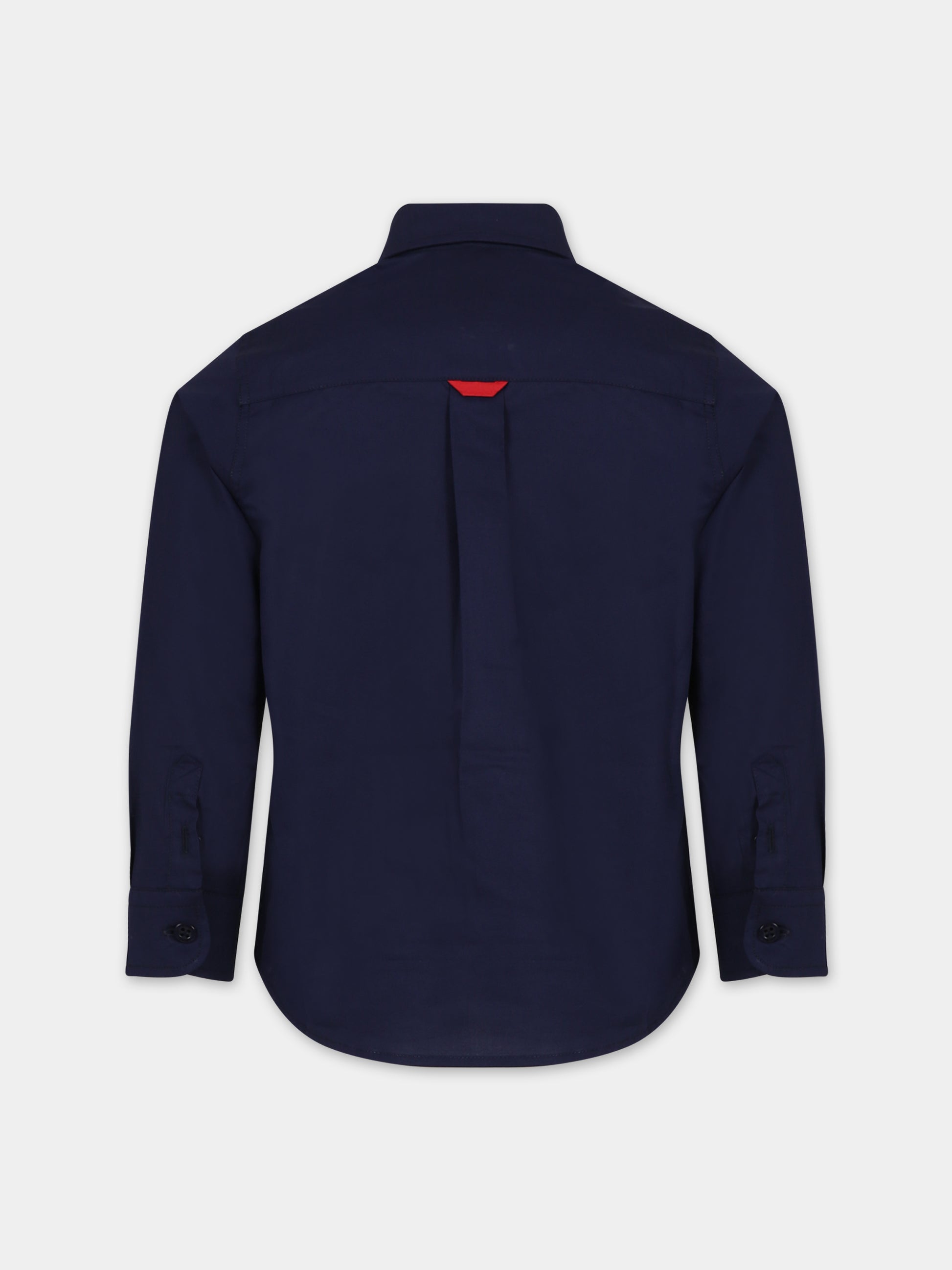 Camicia blu per bambino con logo,Fay Kids,FT5P30 P0343 667