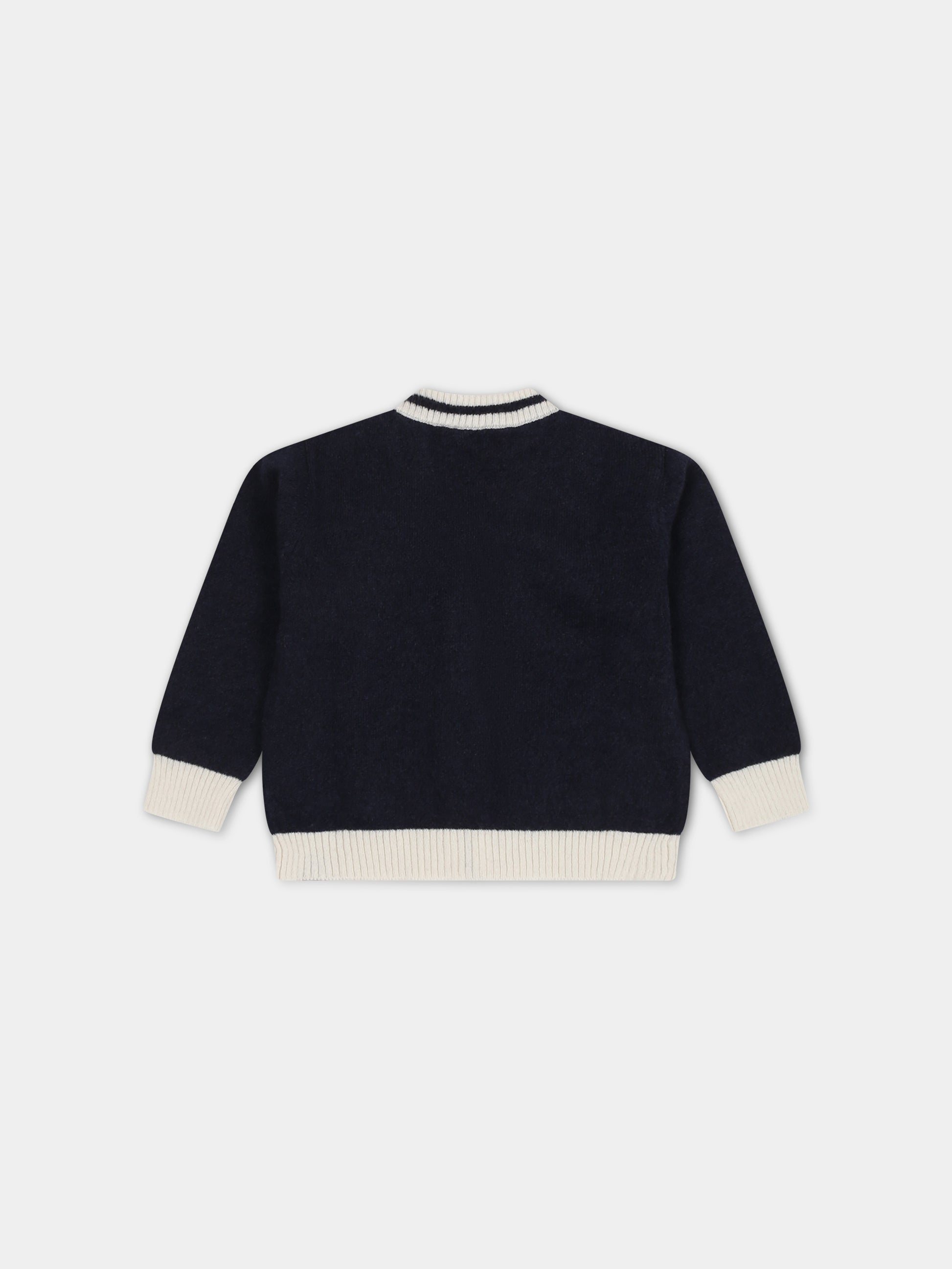 Cardigan blu per neonato con logo,Fay Kids,FT9000 W0023 635