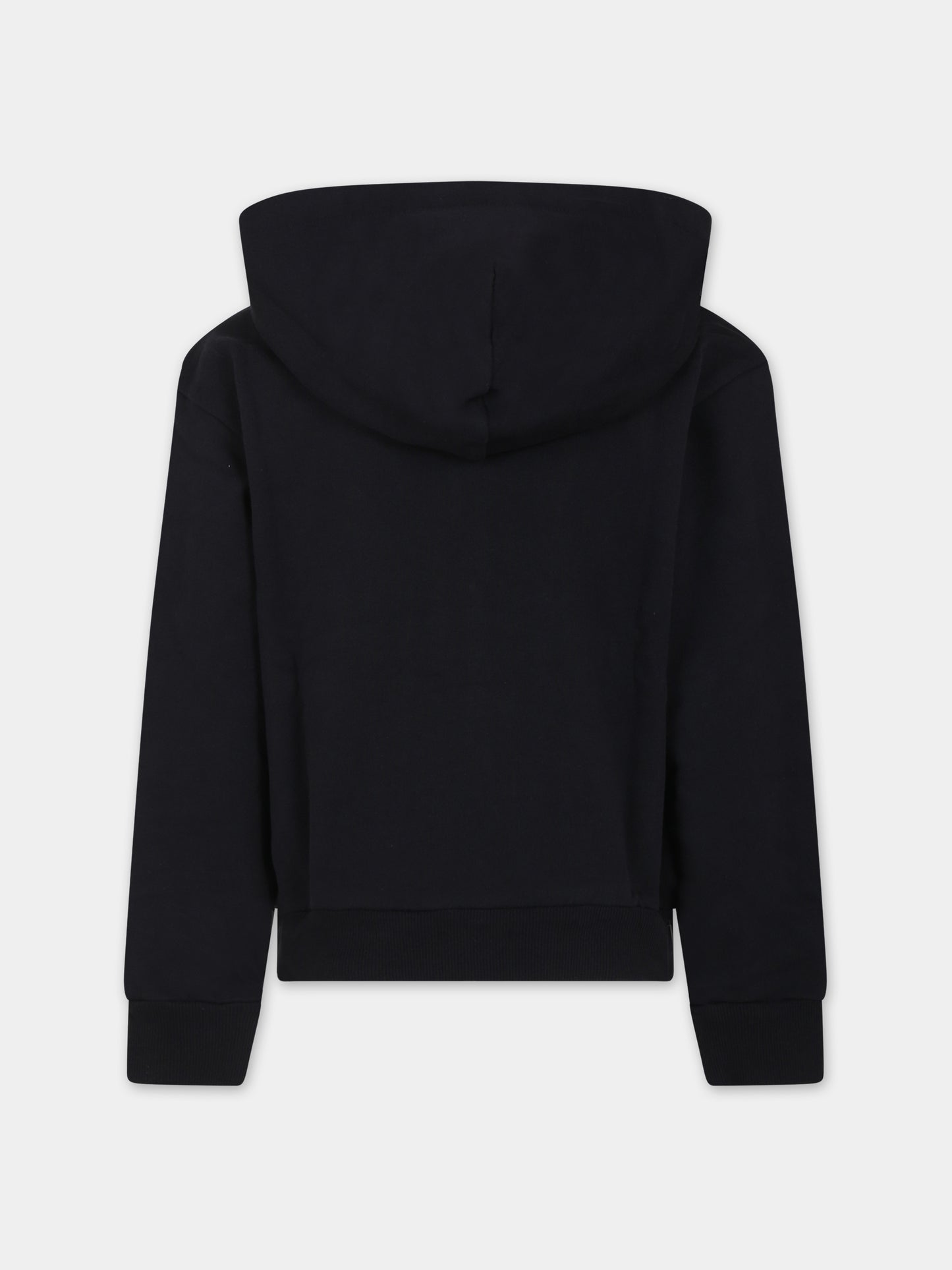 Felpa nera per bambina con logo,Dolce & Gabbana Kids,L5JW9M G7KC1 N0000