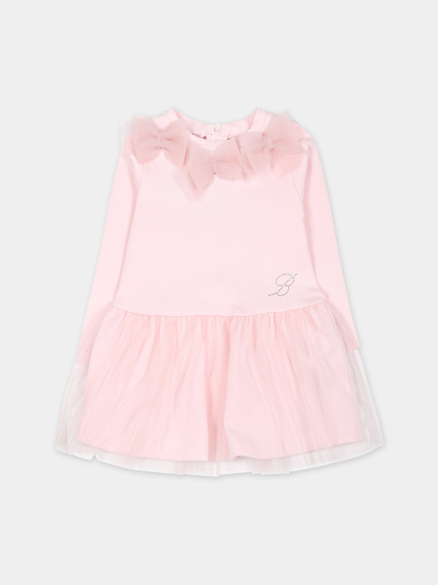 Vestito rosa per neonata con logo,Blumarine Baby,IF3136 X0515