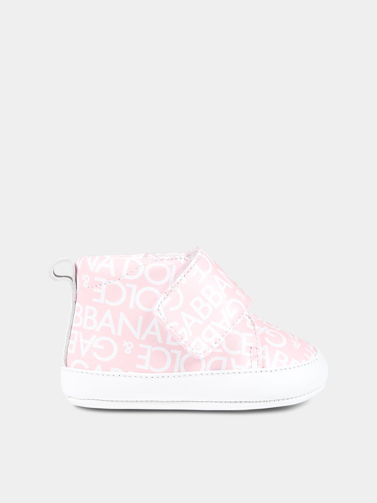 Sneakers rosa per neonata con logo,Dolce & Gabbana Kids,DK0130 AX179 HFXCA