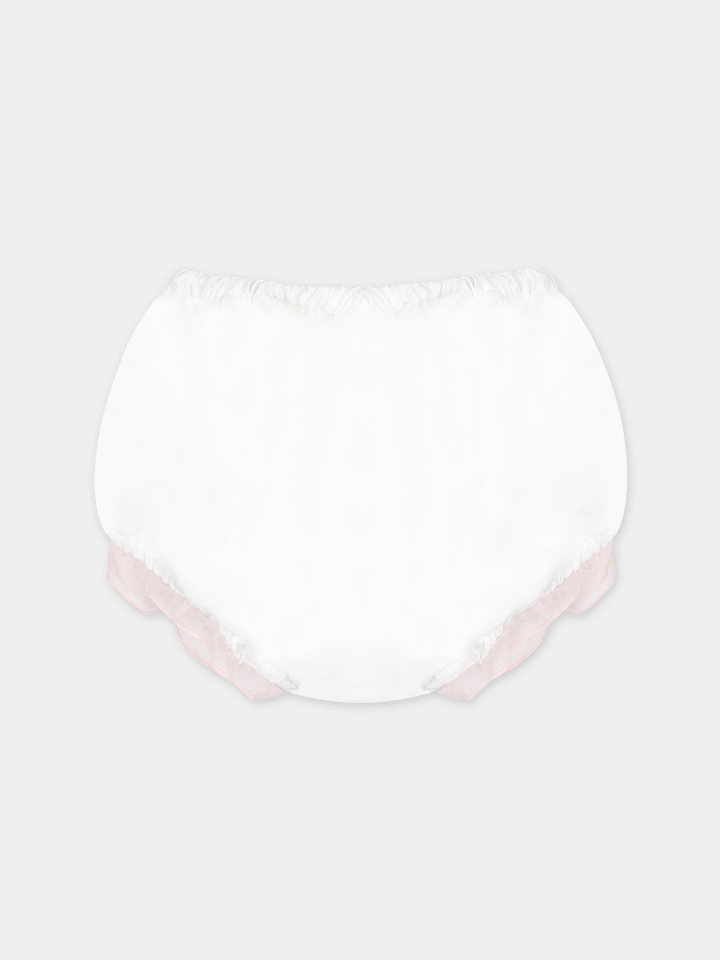 Vestito bianco per neonata con fiori ricamati,La Stupenderia,CBAB56O03