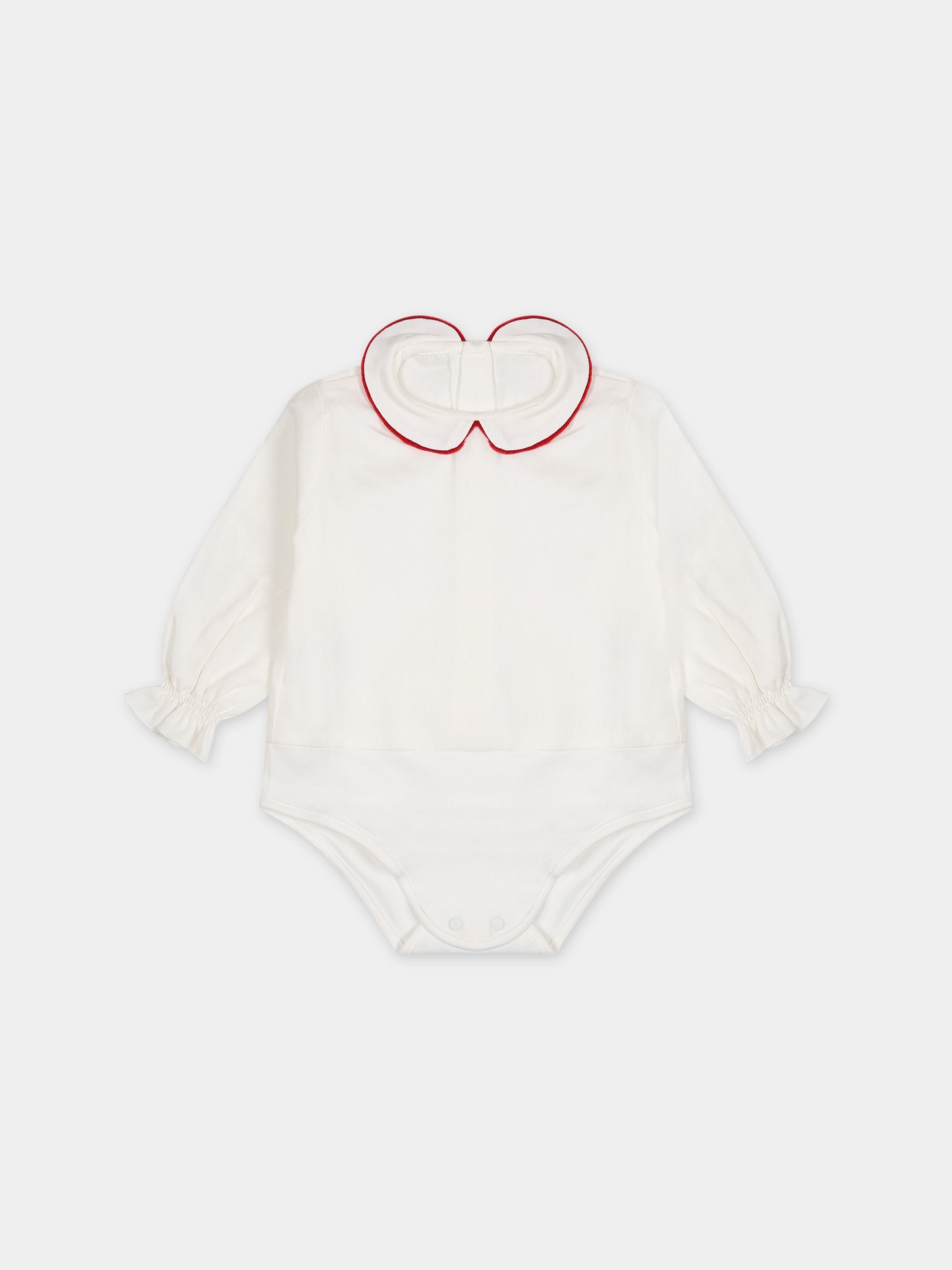 Camicia bianca per neonata,La Stupenderia,BBD54RED