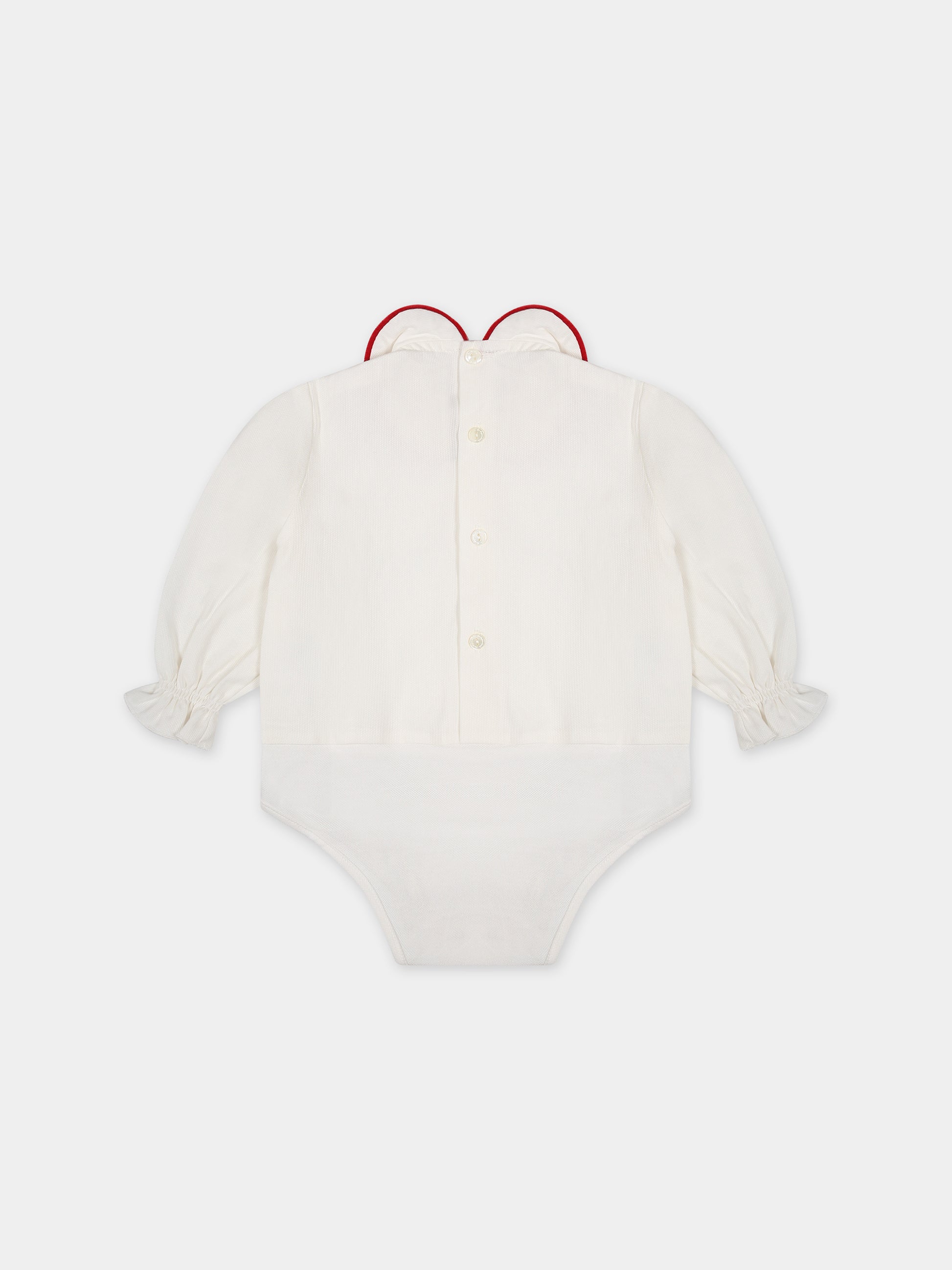 Camicia bianca per neonata,La Stupenderia,BBD54RED