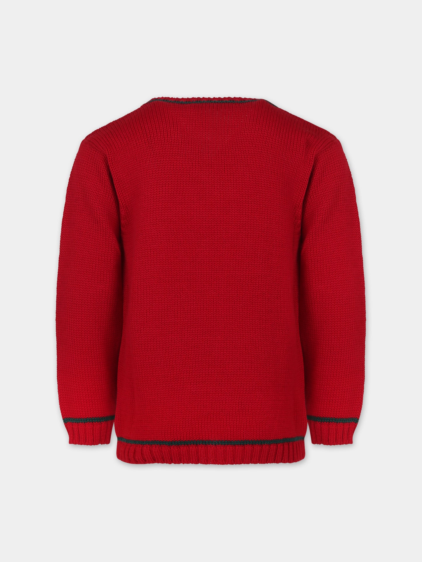 Maglione rosso per bambino con scritta,La Stupenderia,WCPL61826