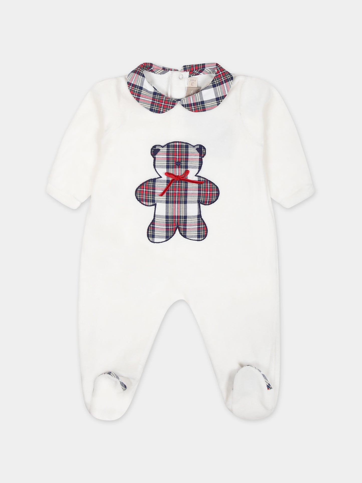 Tutina avorio per neonati con orso,La Stupenderia,TBTT70L02