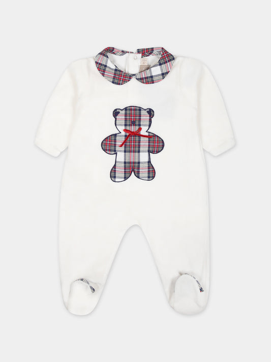 Tutina avorio per neonati con orso,La Stupenderia,TBTT70L02