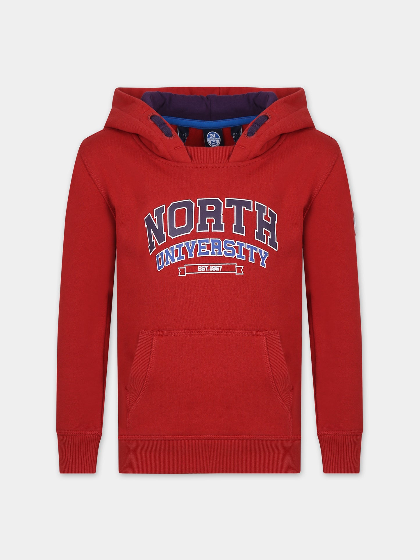 Felpa rossa per bambino con logo,North Sails,794430 000 0237