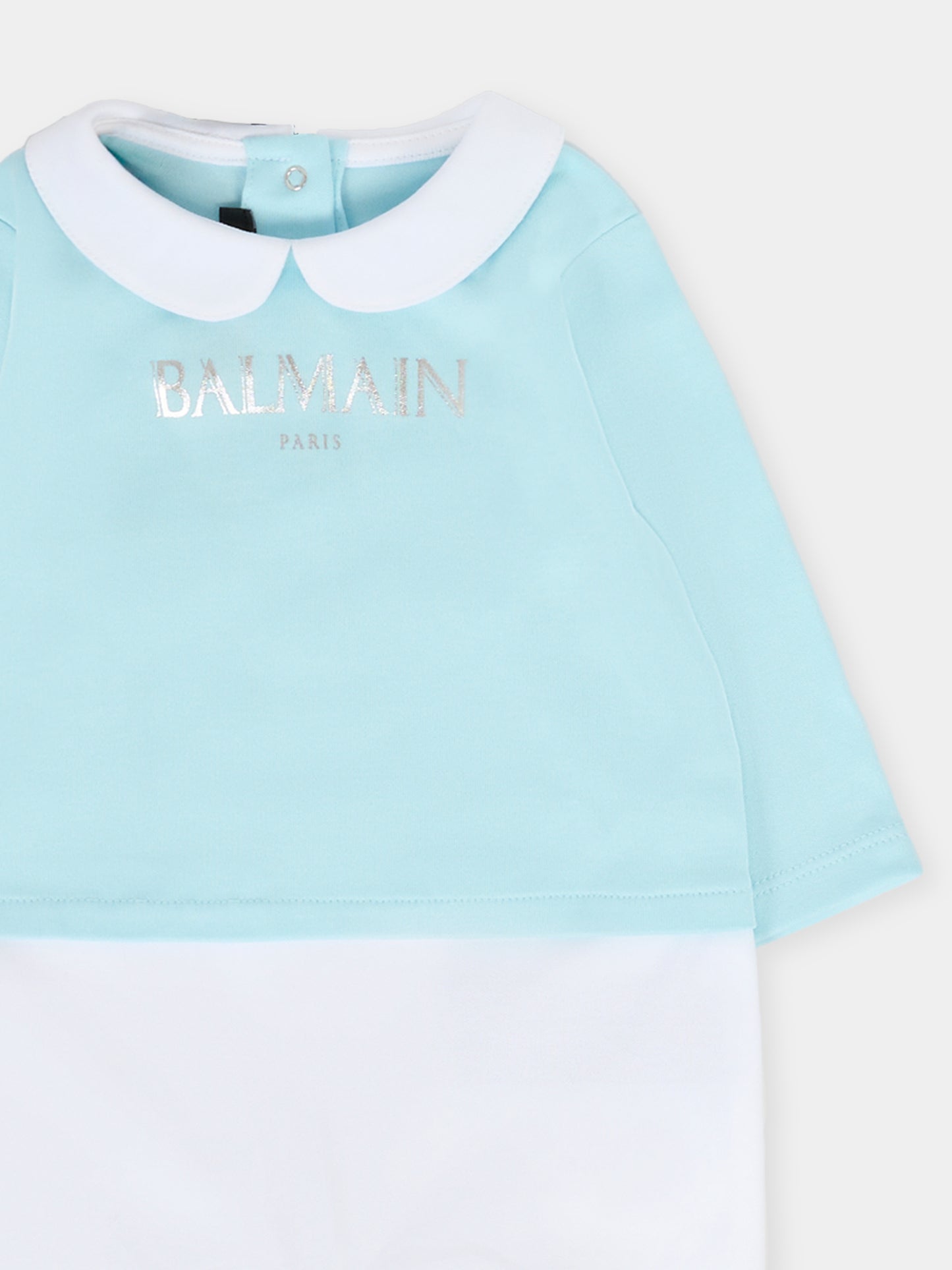 Set celeste per neonato con logo,Balmain Kids,BTB630 Z1769 639