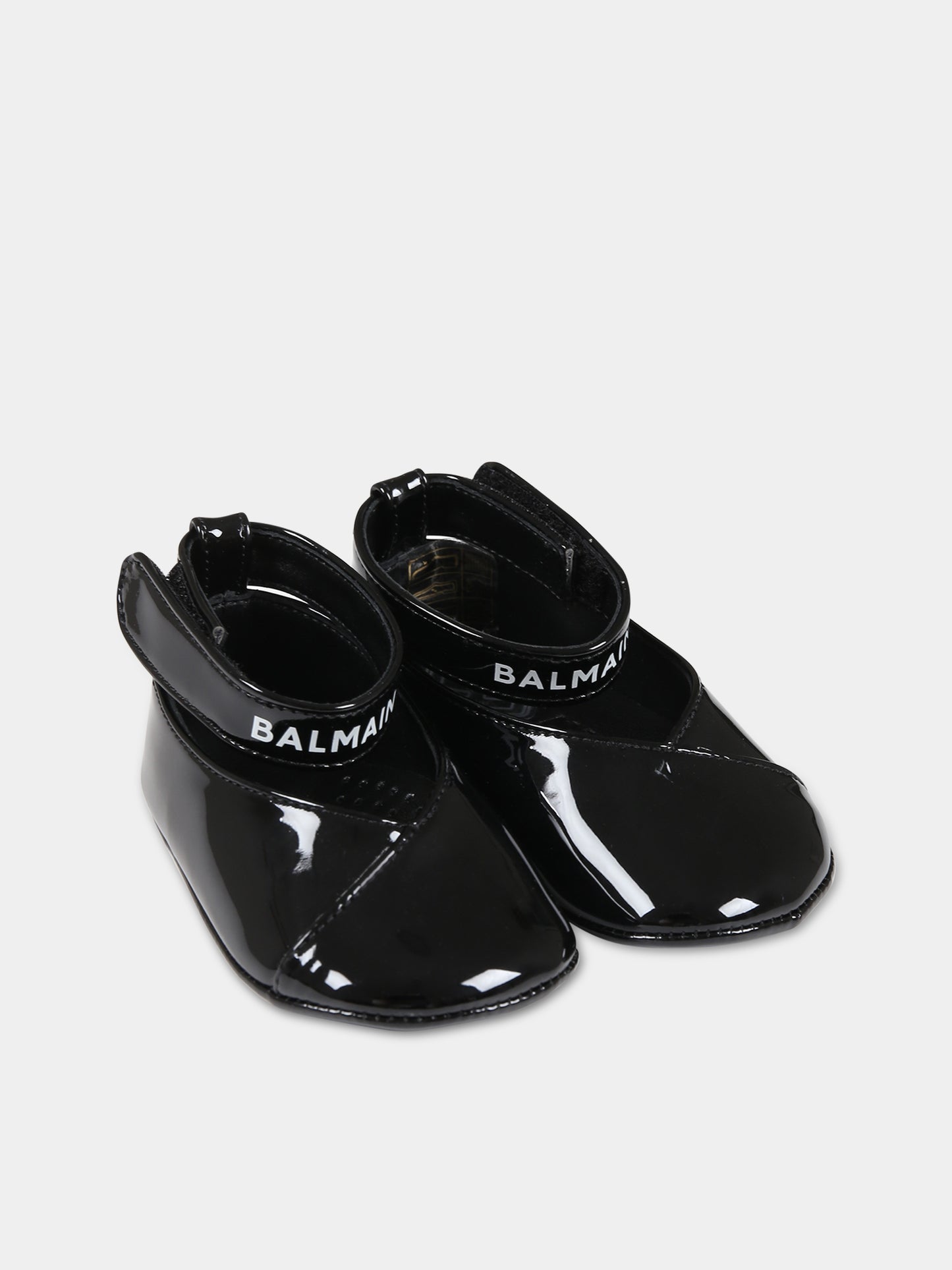 Ballerine nere per neonata con logo,Balmain Kids,BT0016 Z1629 930