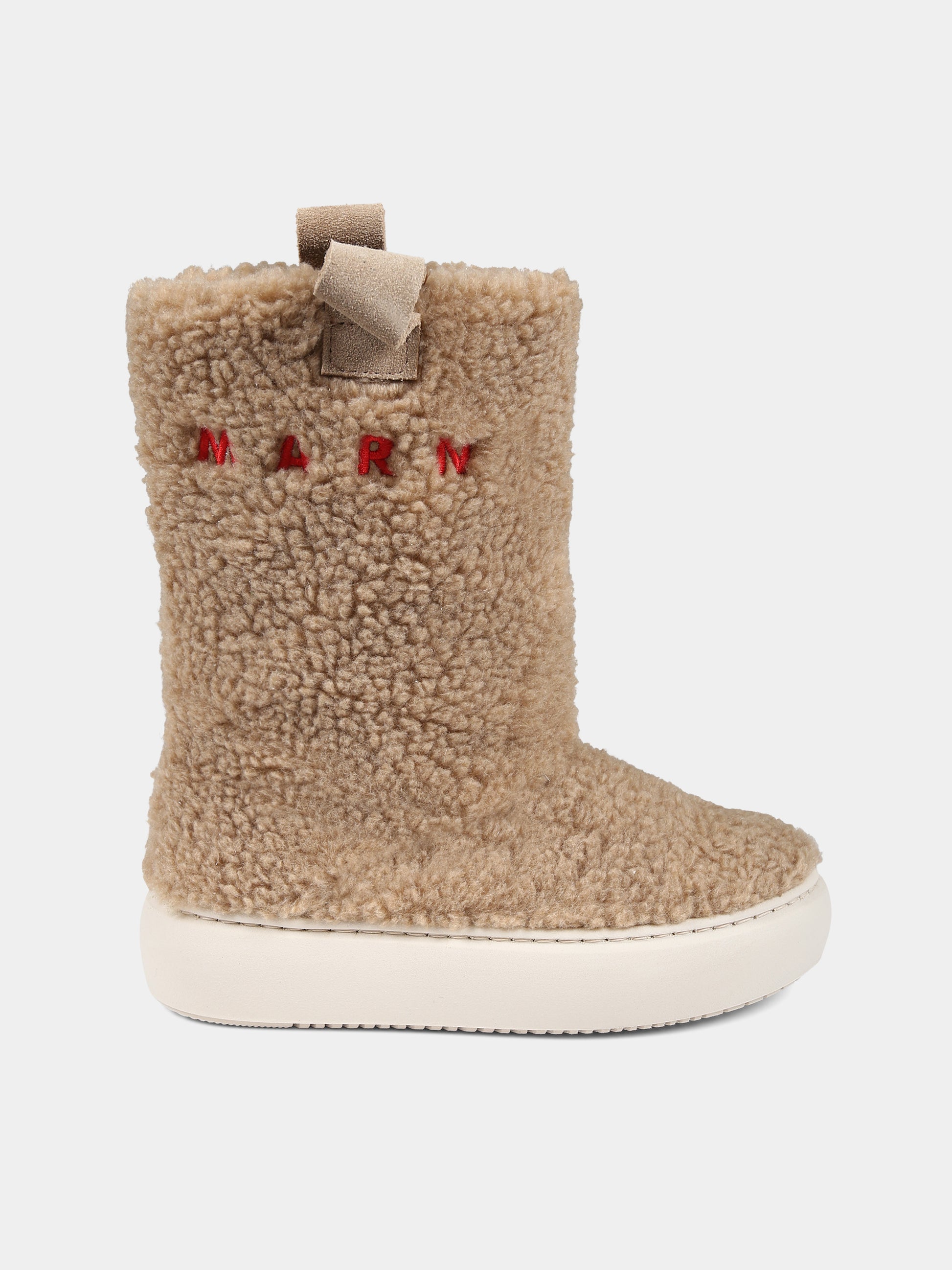 Stivali beige per bambini con logo,Marni Kids,75340 2
