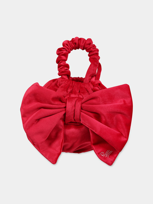 Borsa rossa per bambina con fiocco,Monnalisa,79B008 2080 0043
