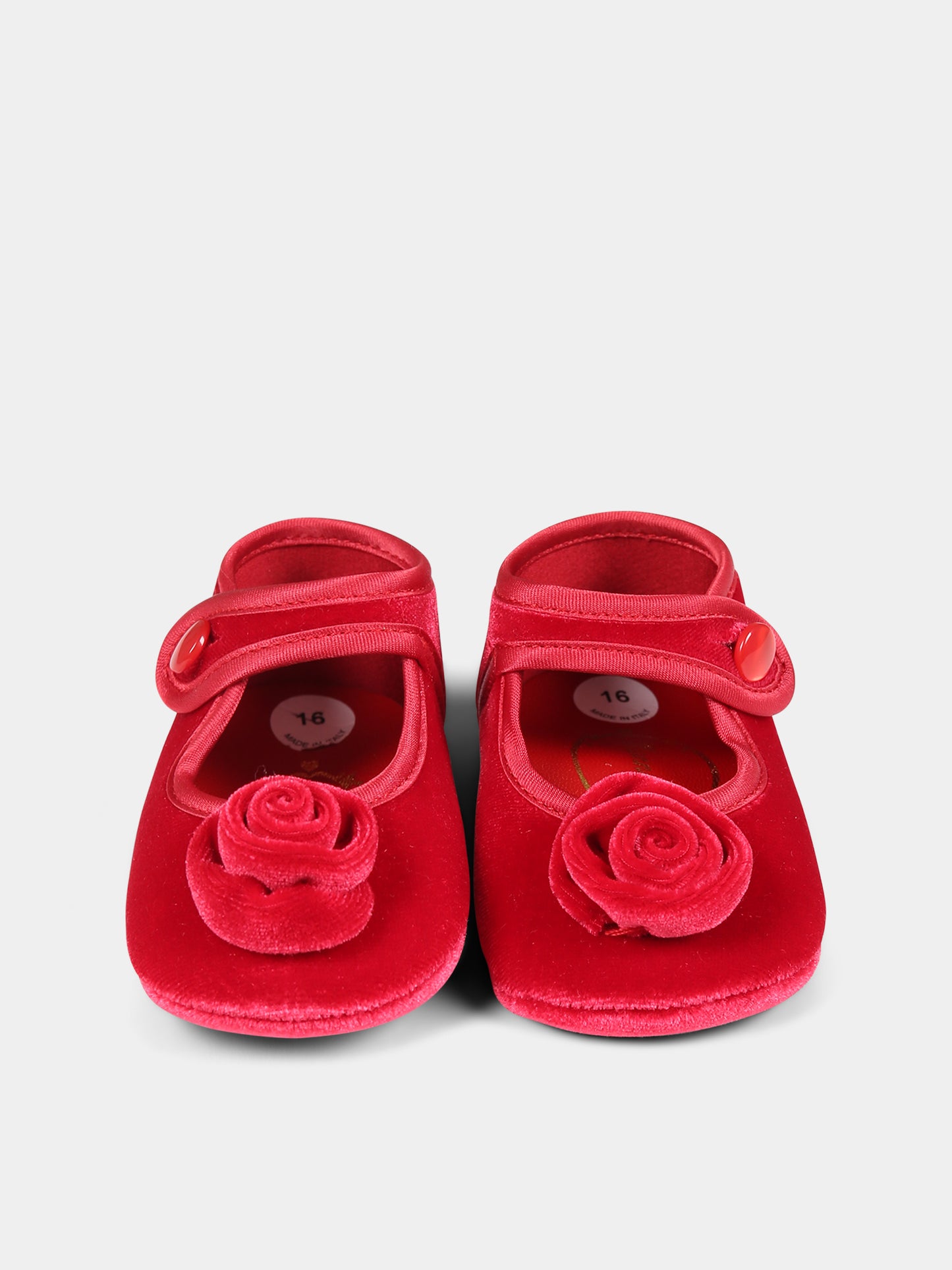 Ballerine rosse per neonata con rosa,Monnalisa,39B015 2908 0043