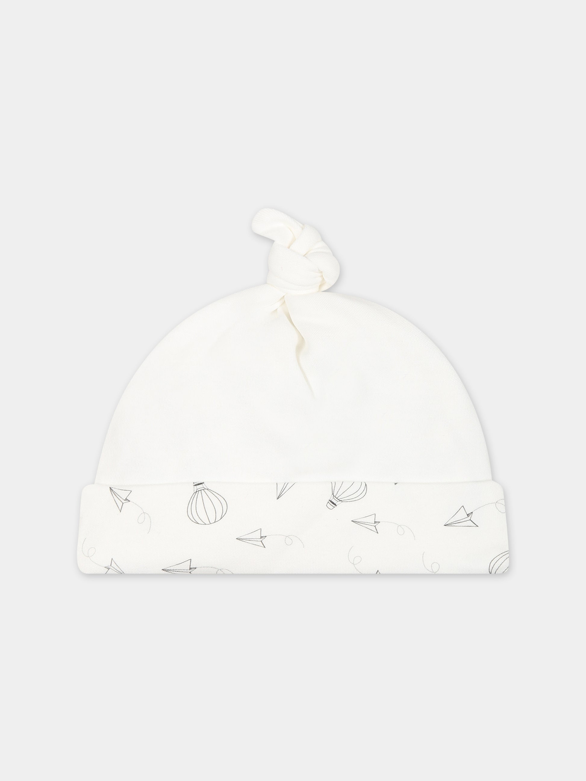 Cappello bianco per neonati con stampa Snoopy,Monnalisa,22B005 2004 0132