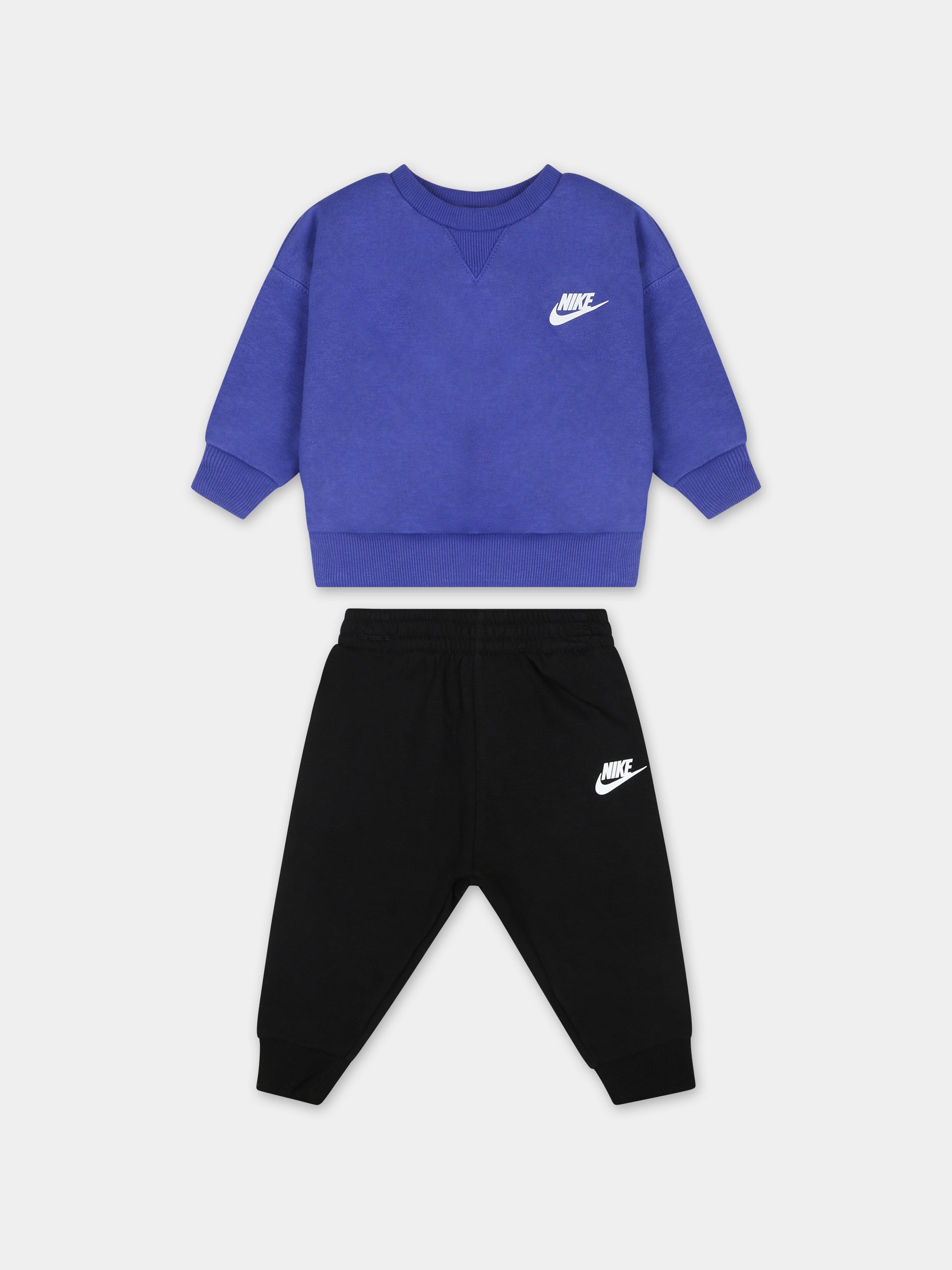 Completo blu per neonato con logo e stampa,Nike,66L474 023