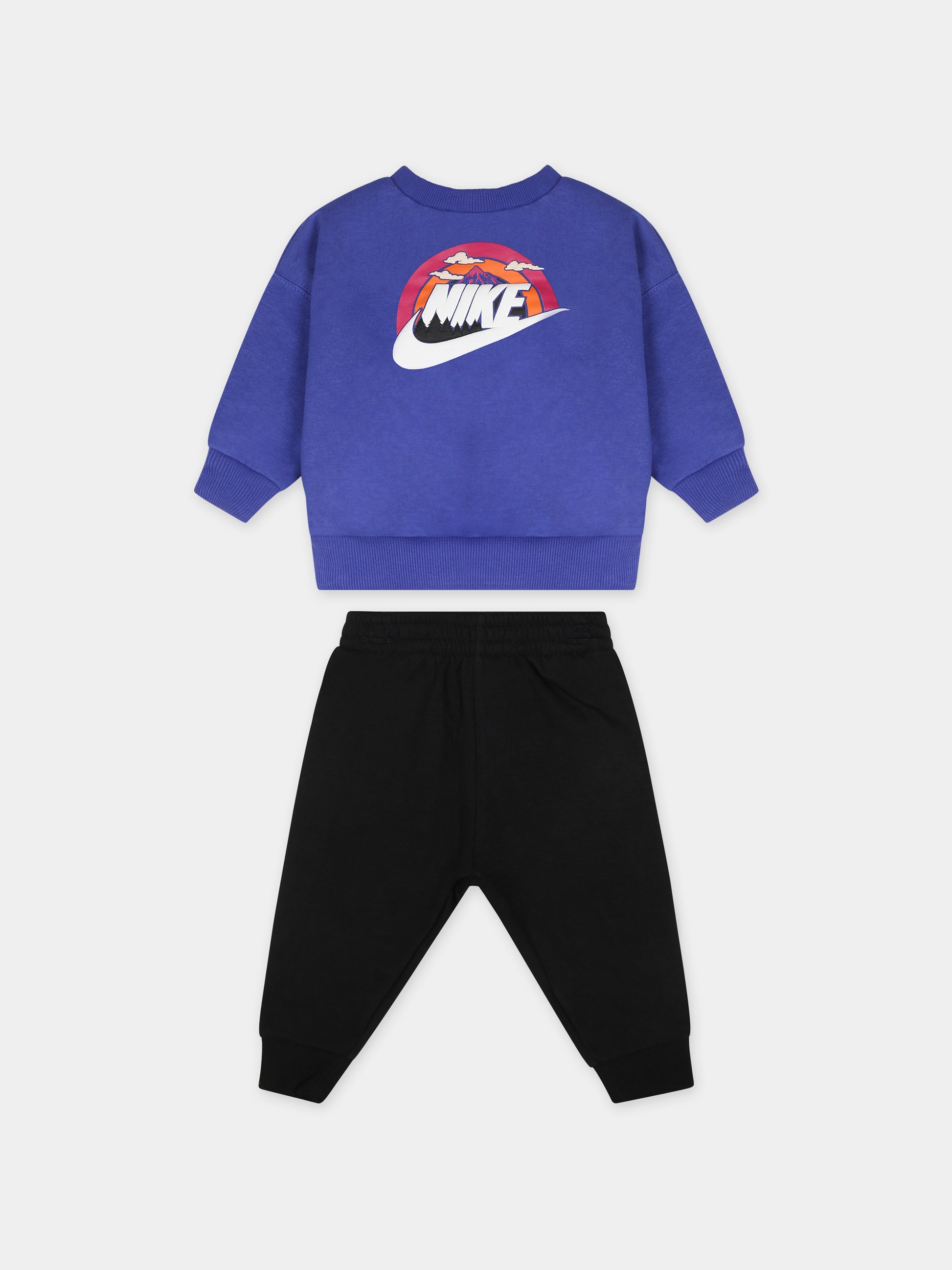 Completo blu per neonato con logo e stampa,Nike,66L474 023