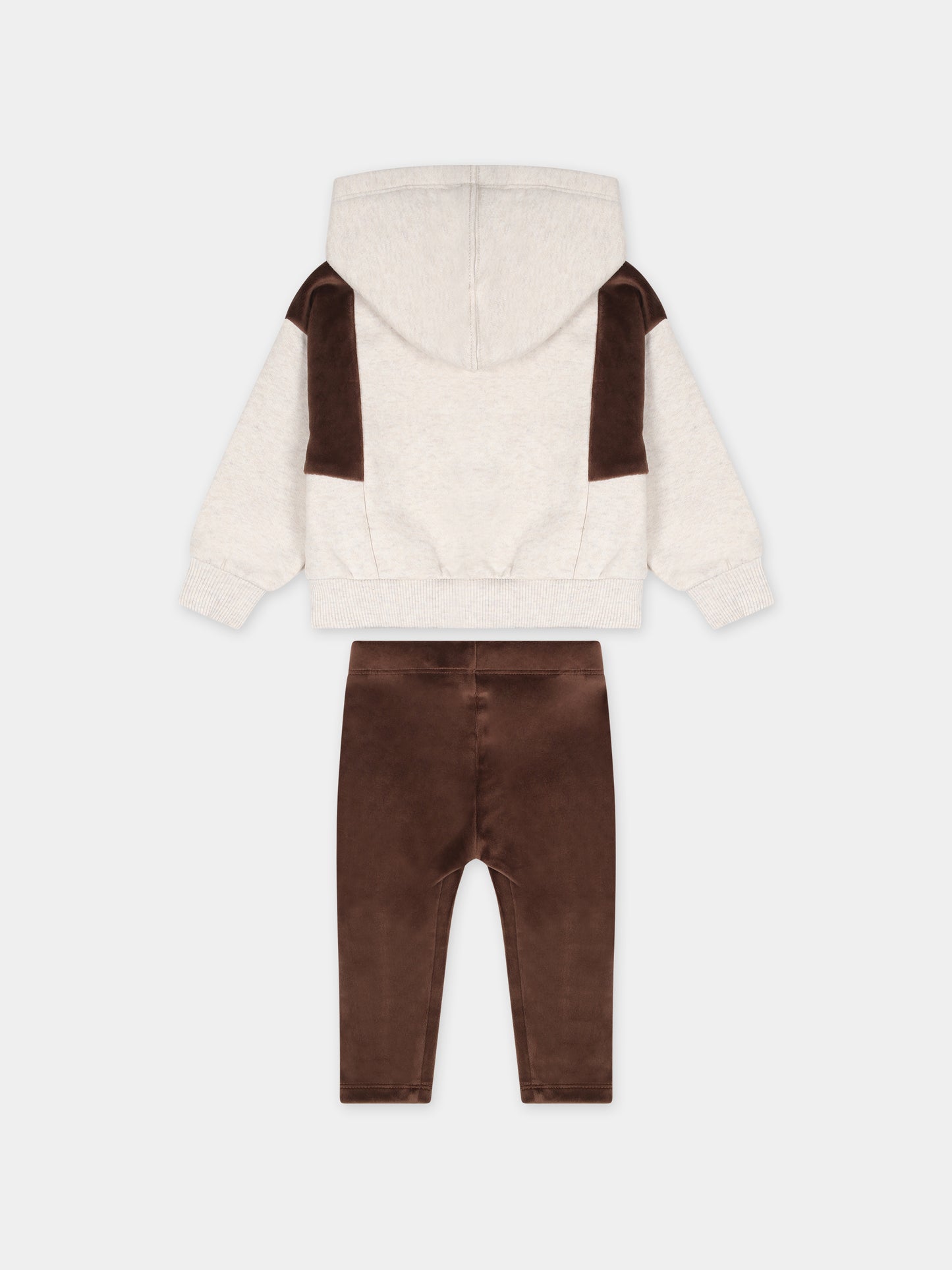 Completo beige per neonata con logo,Nike,16L407 X2O