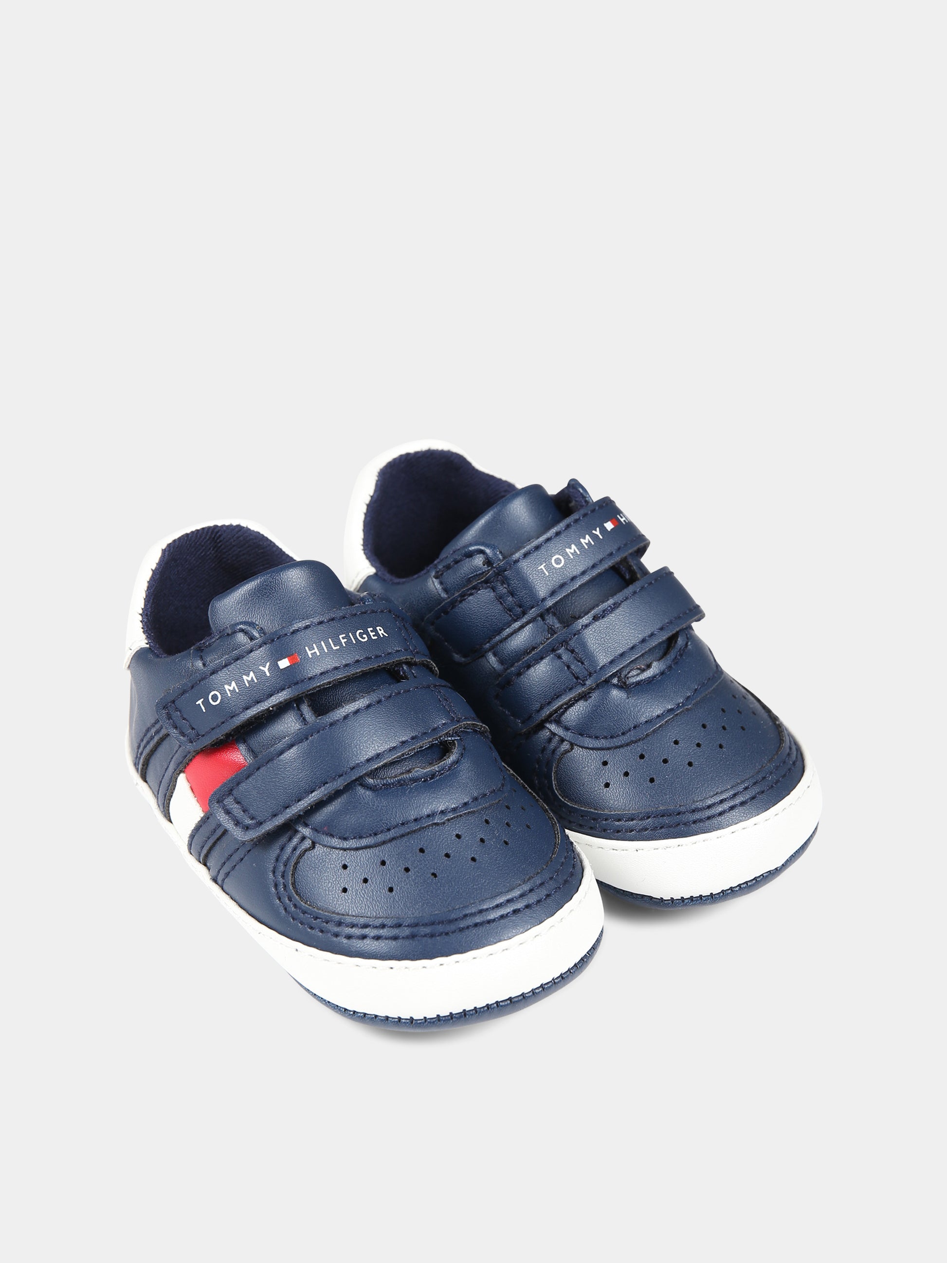 Sneakers blu per neonato con logo,Tommy Hilfiger Junior,T0B4 33090 1433A474