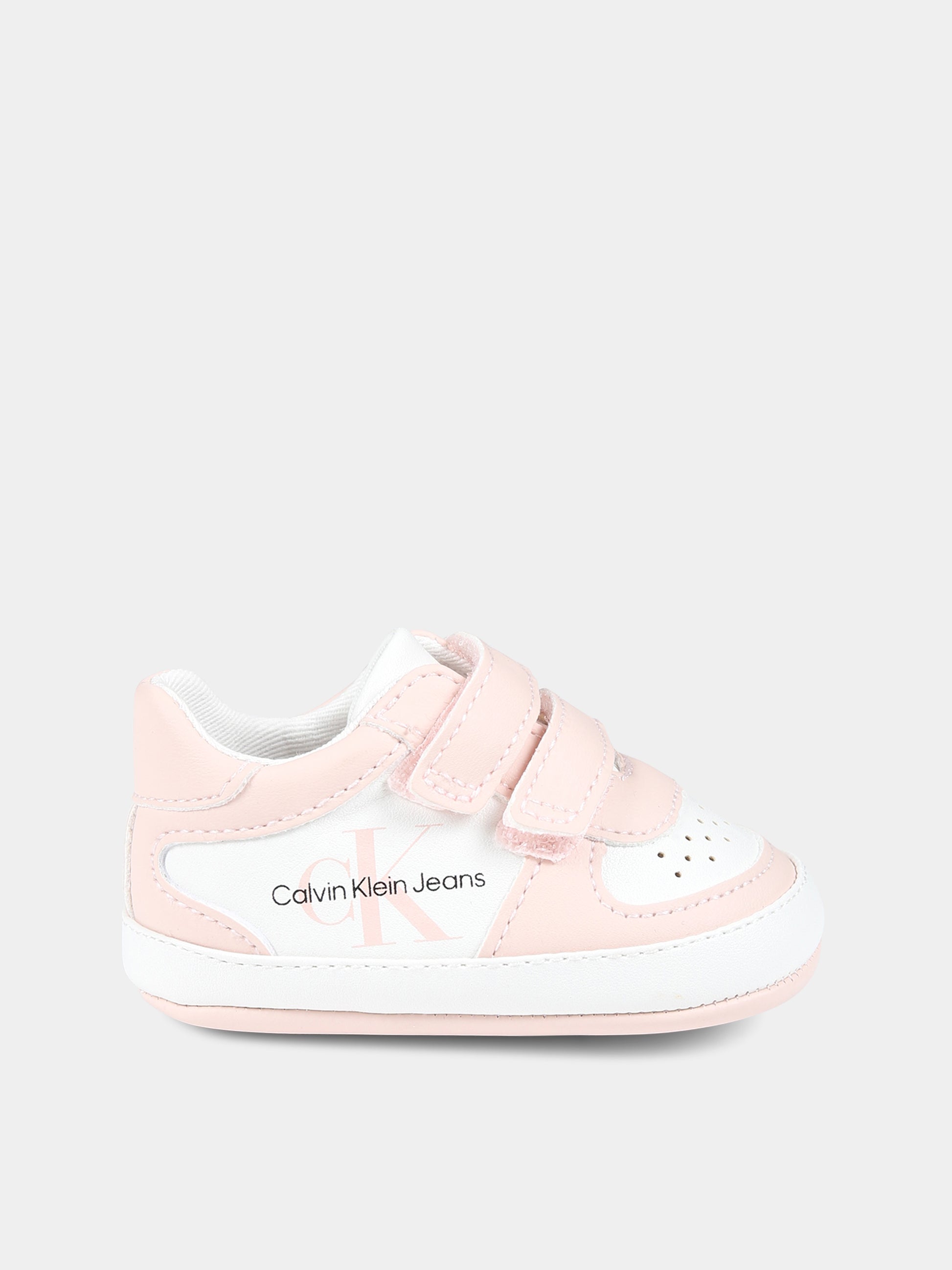 Sneakers rosa per neonata con logo,Calvin Klein Kids,V0A4 80650 1433A477