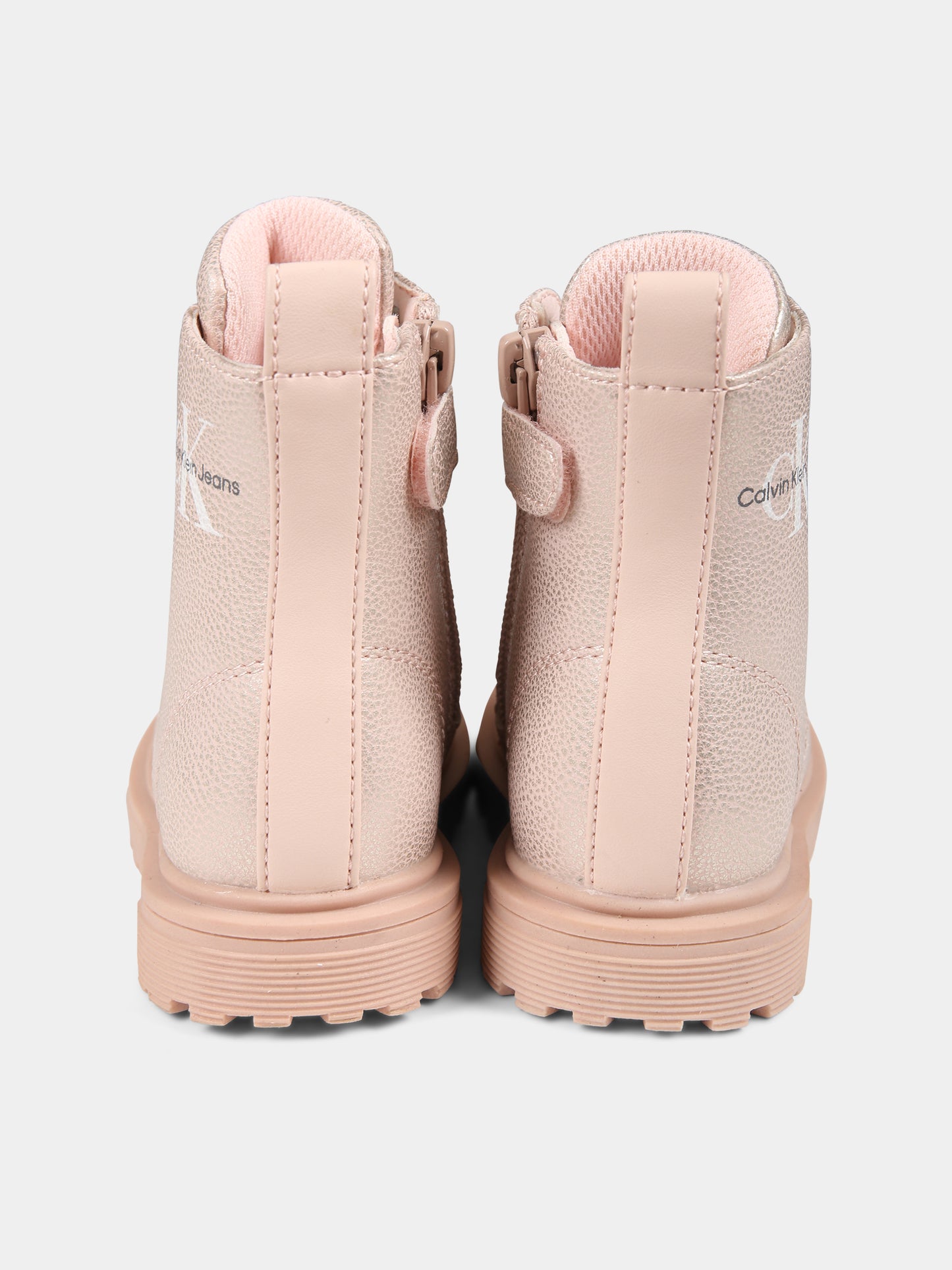 Anfibi rosa per bambina con logo,Calvin Klein Kids,V1A5 80681 0376302