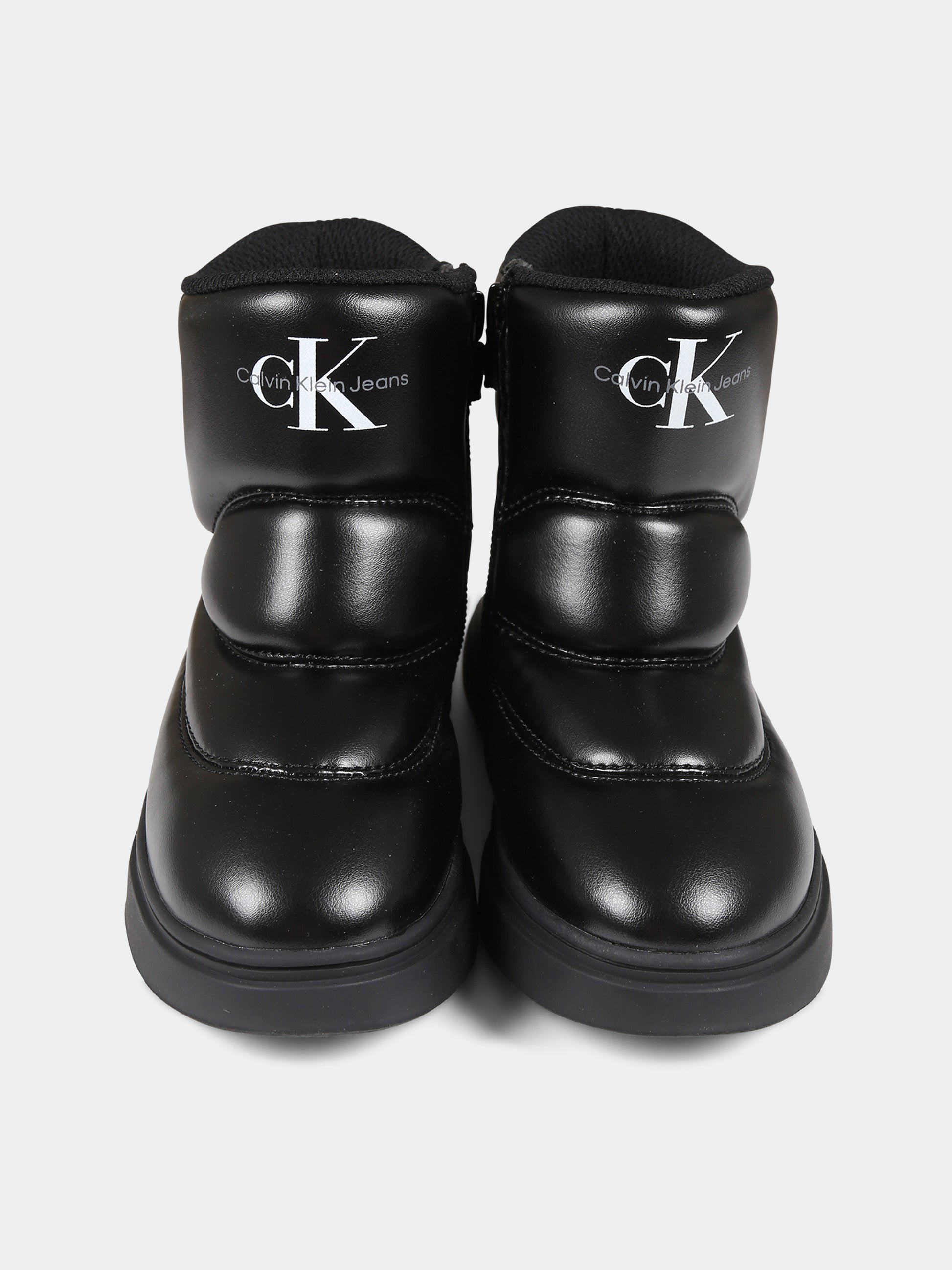 Stivaletti neri per bambina con logo,Calvin Klein Kids,V3A5 80669 1355999