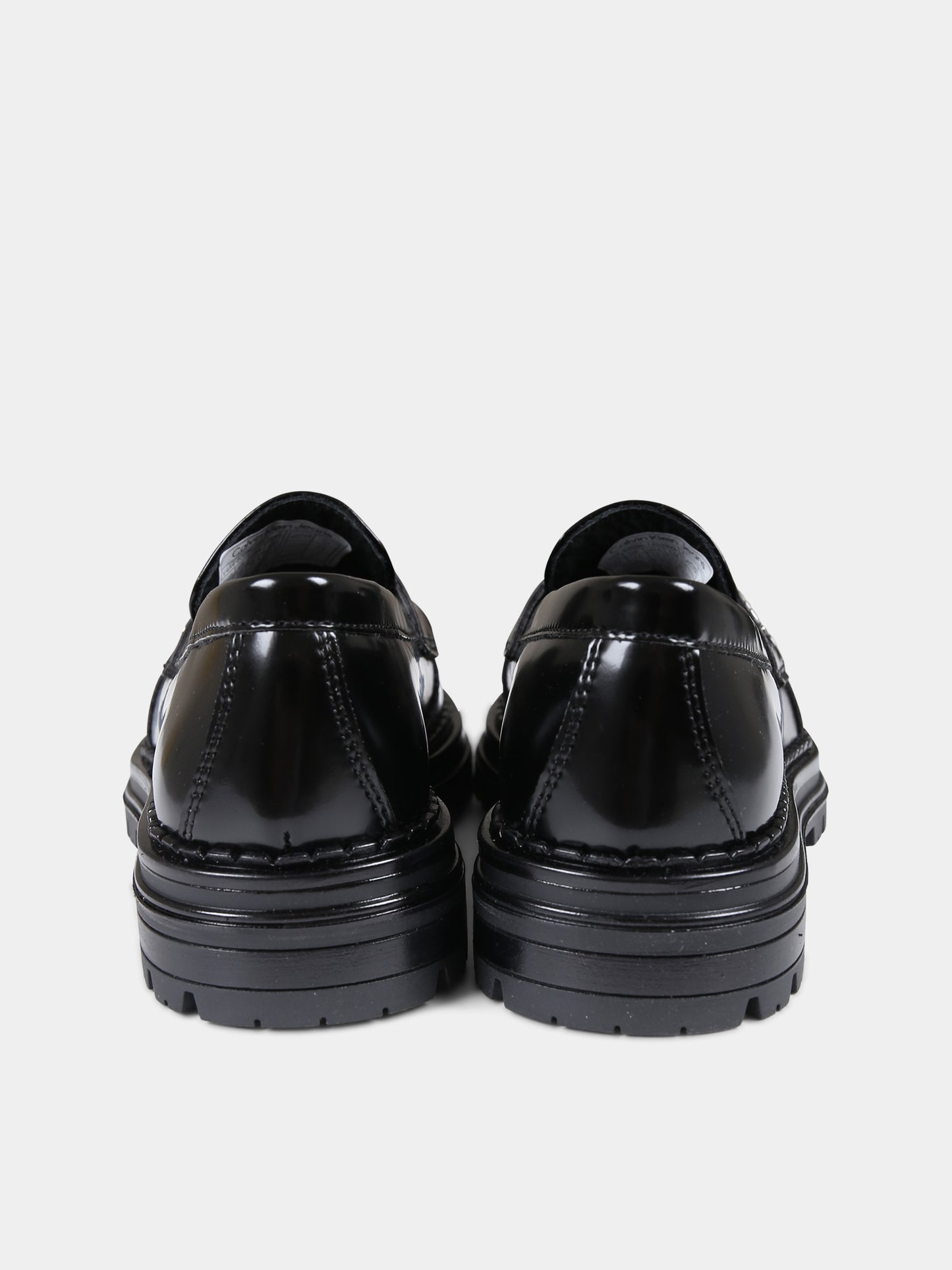 Mocassini neri per bambini con logo,Calvin Klein Kids,V4A4 80696 1453999