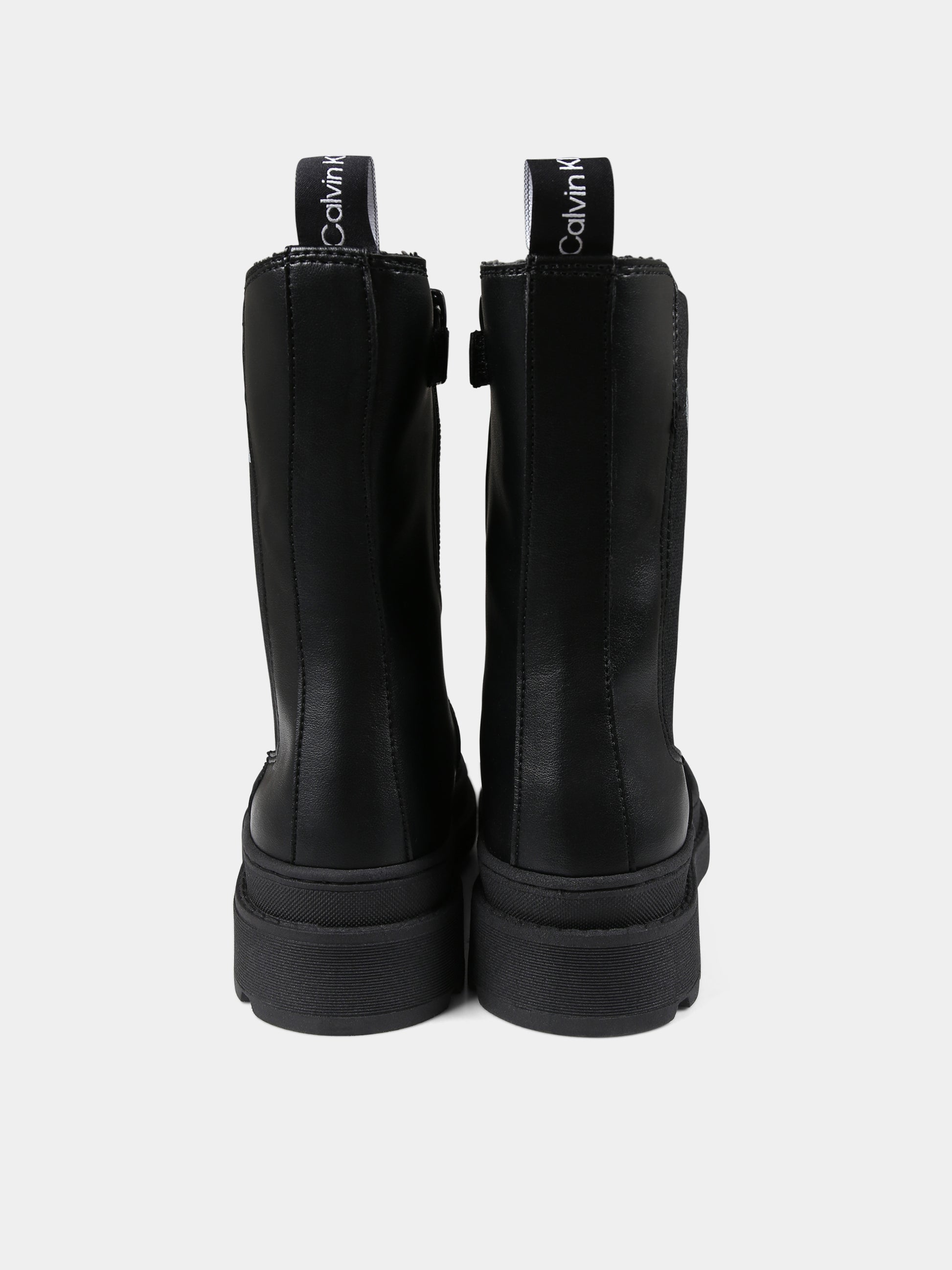 Stivali neri per bambina con logo,Calvin Klein Kids,V4A5 80707 0036999