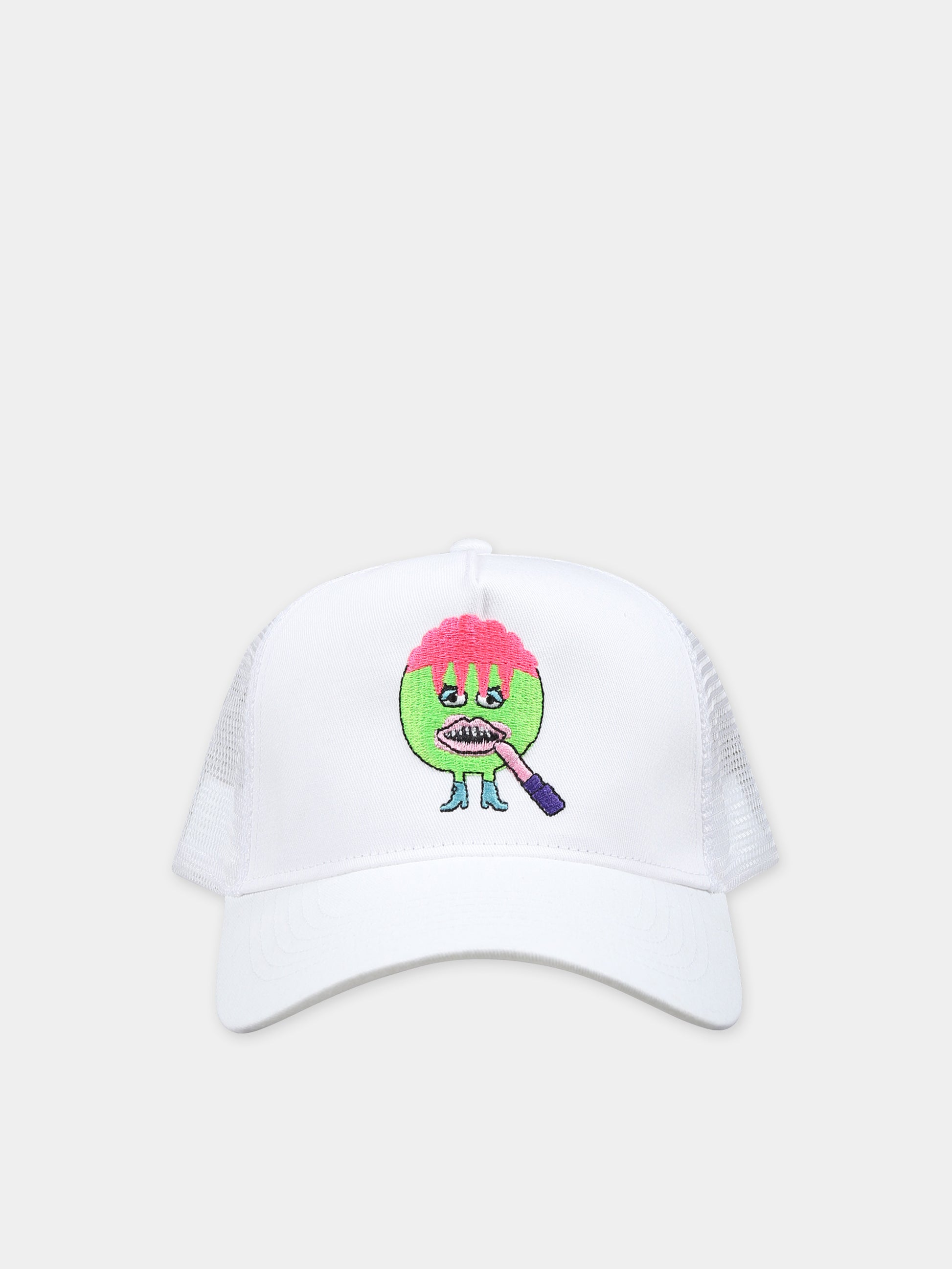 Cappello bianco per bambina con ricamo,Caroline Bosmans,AW23 9102 1000