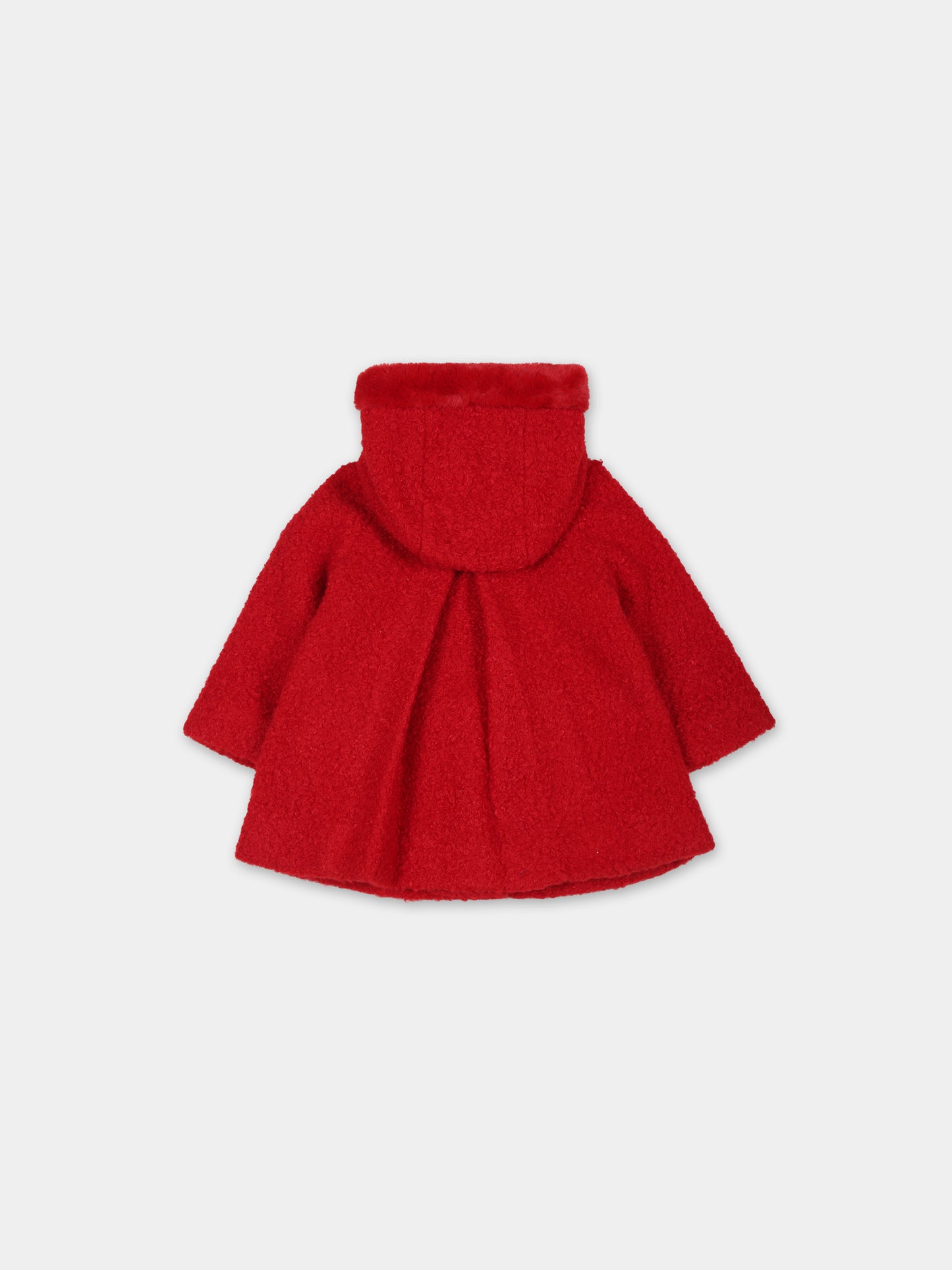 Cappotto rosso per neonata con logo,Mayoral,2416 058