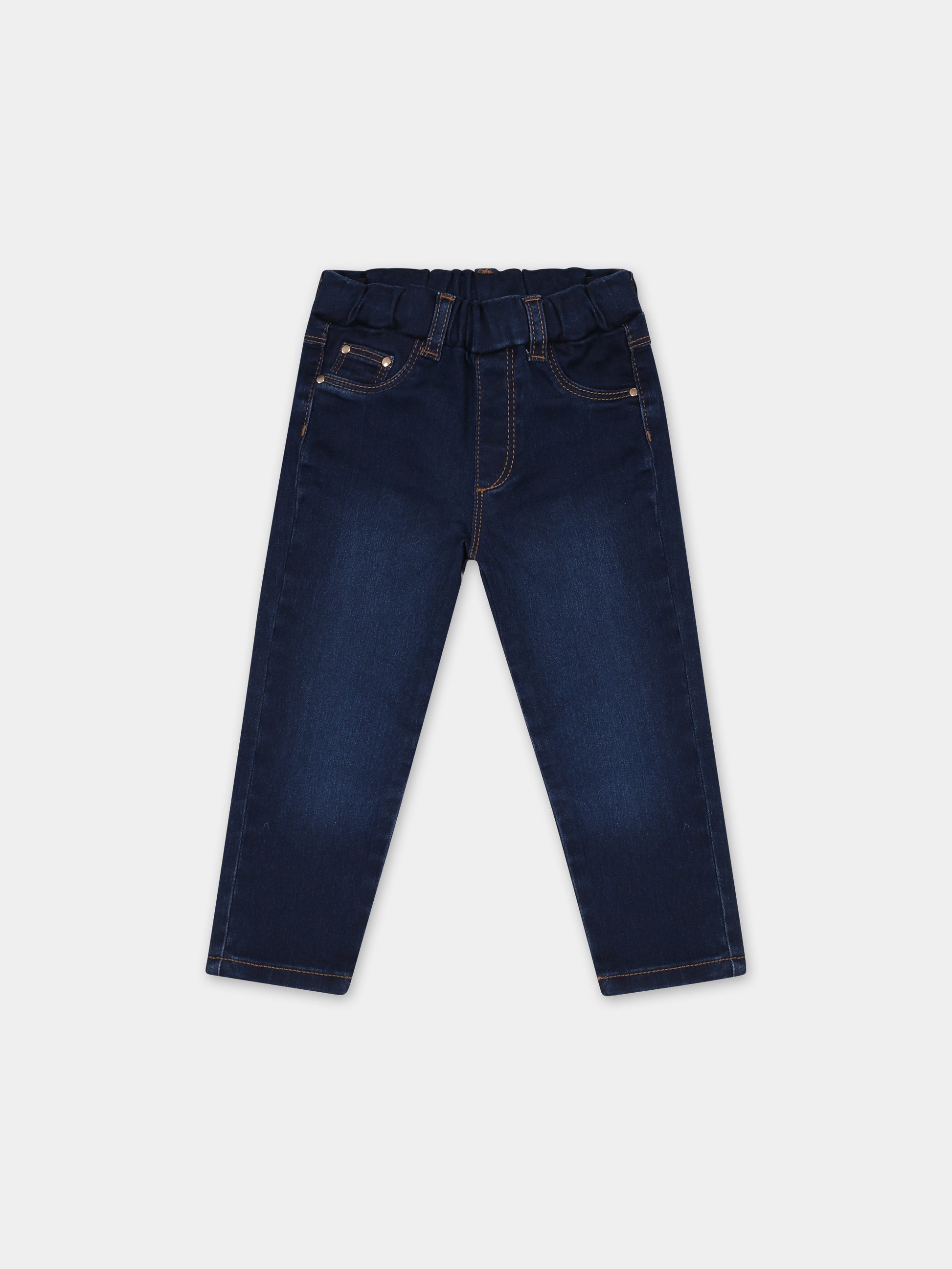 Jeans blu per neonata con cuori,Mayoral,576 037