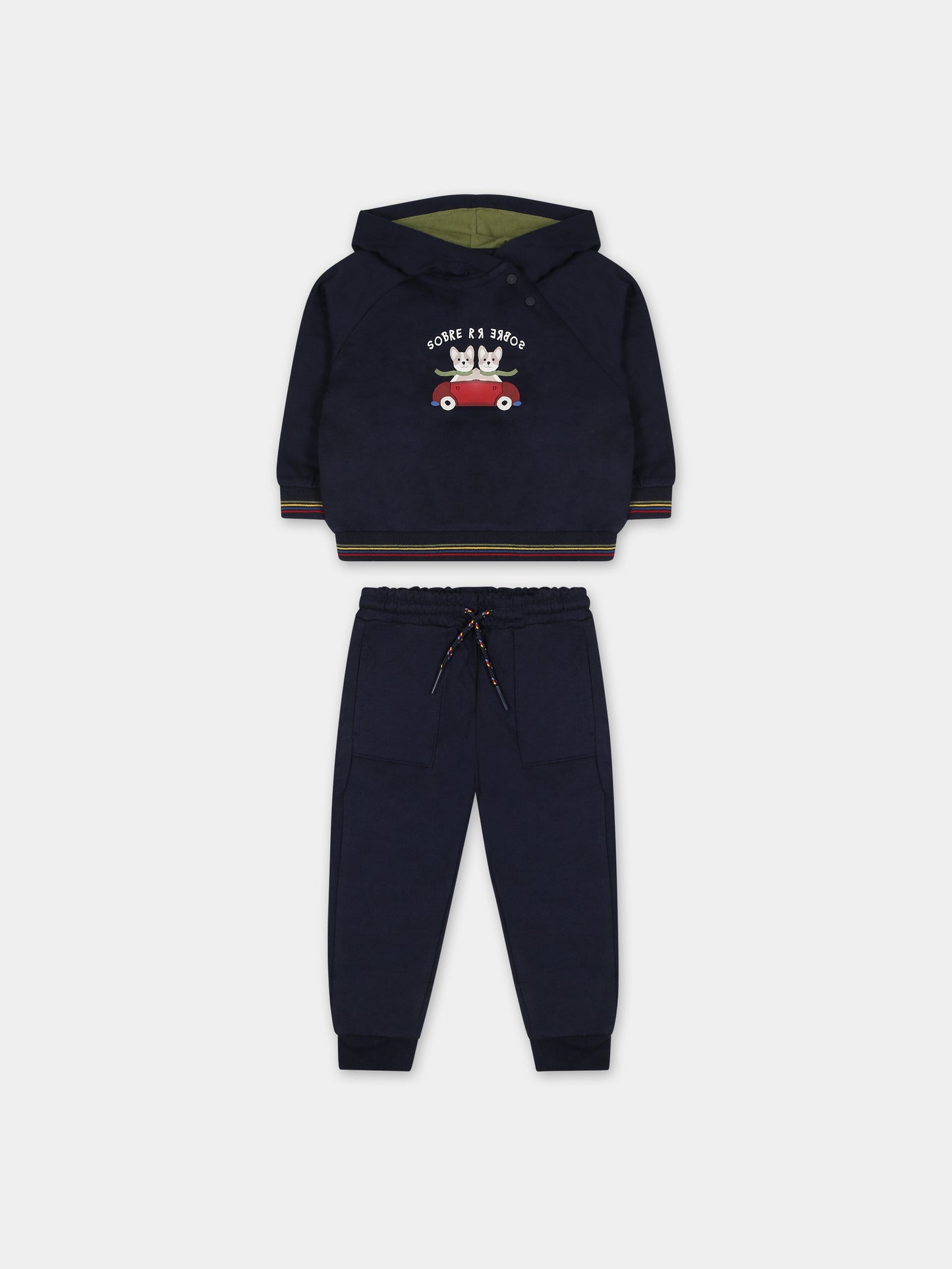 Completo blu per neonato con stampa cane,Mayoral,2877 074