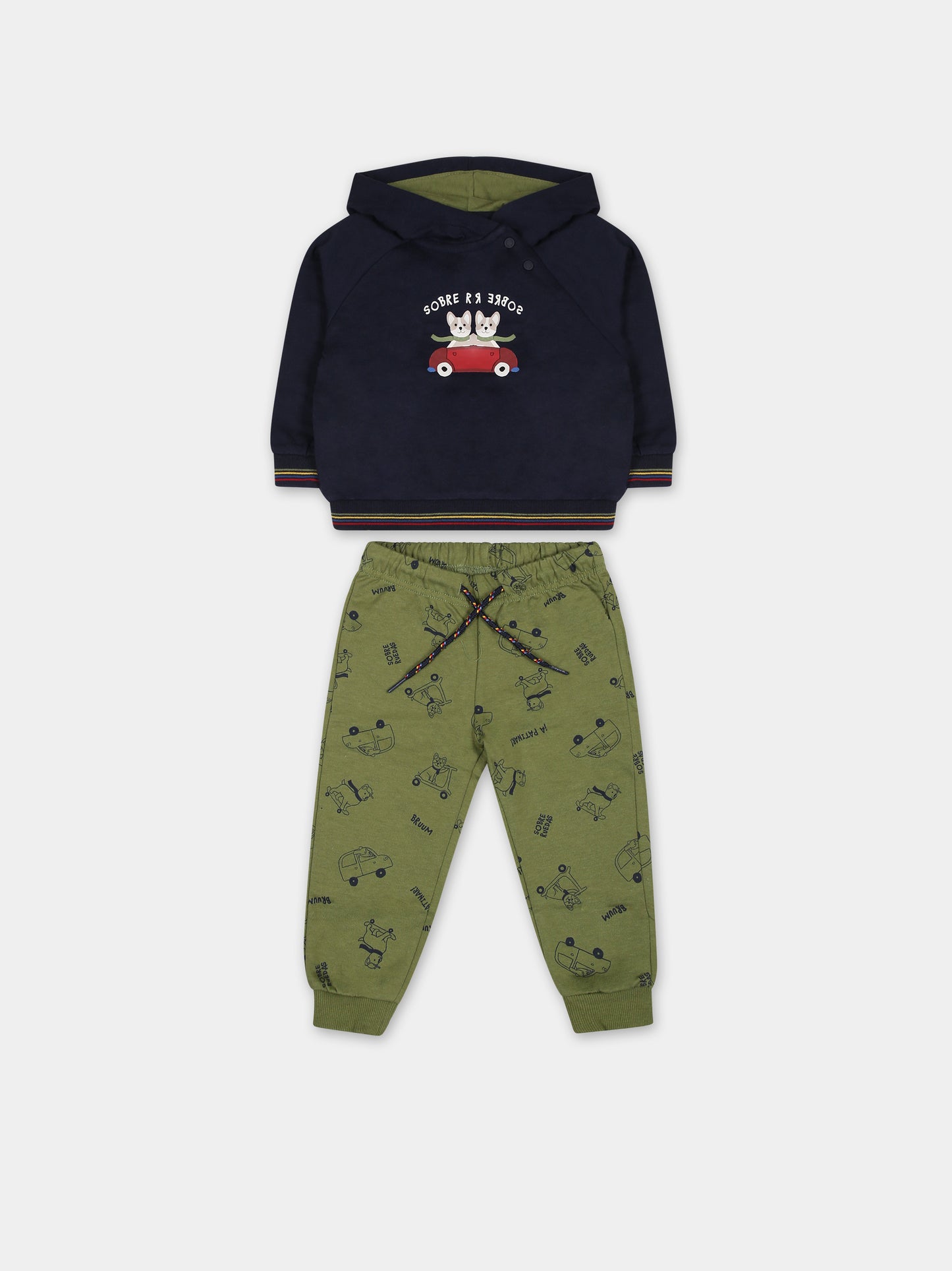 Completo blu per neonato con stampa cane,Mayoral,2877 074