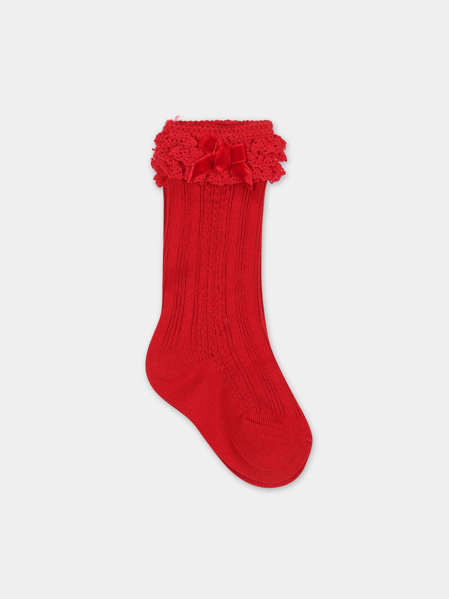 Calzini rossi per neonata con fiocco,Mayoral,10525 083