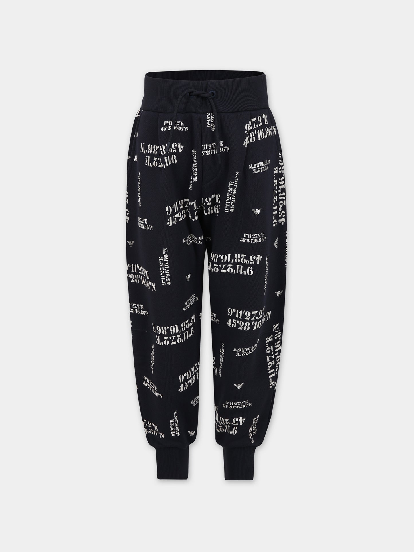 Pantaloni blu per bambino con aquilotto,Armani Junior,6R4P8K 2JGCZ F9L1