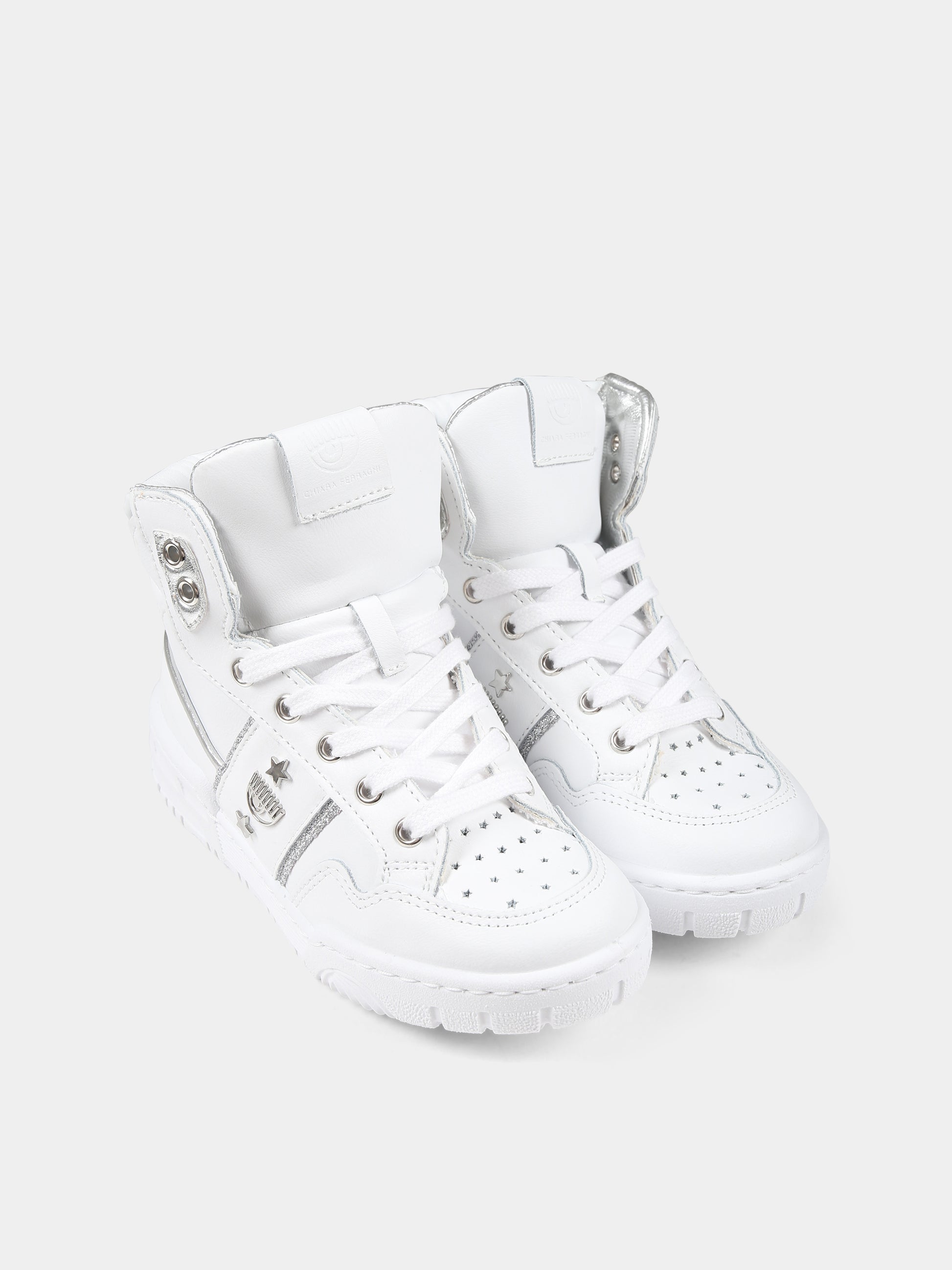 Sneakers bianche per bambina con eyestar,Chiara Ferragni Collection,CFB237 009 K