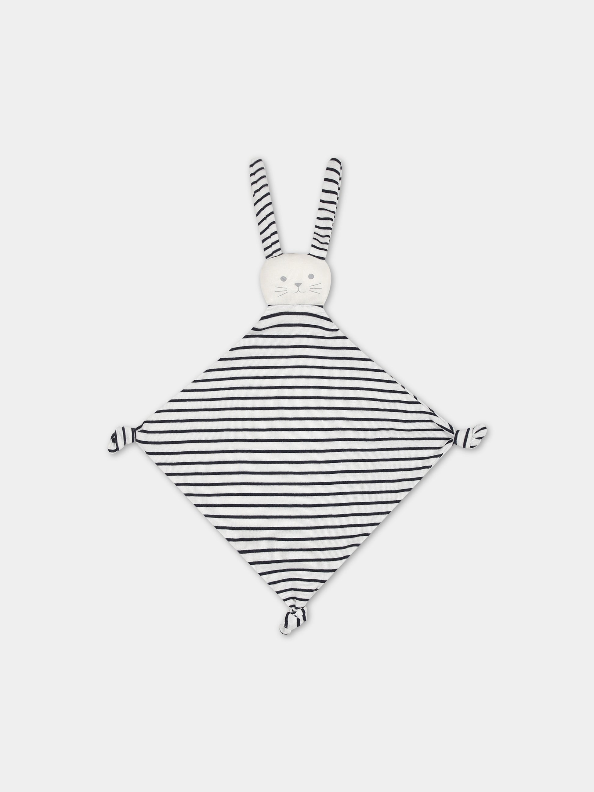 Doudou bianco per neonati con coniglio,Petit Bateau,A081J 01