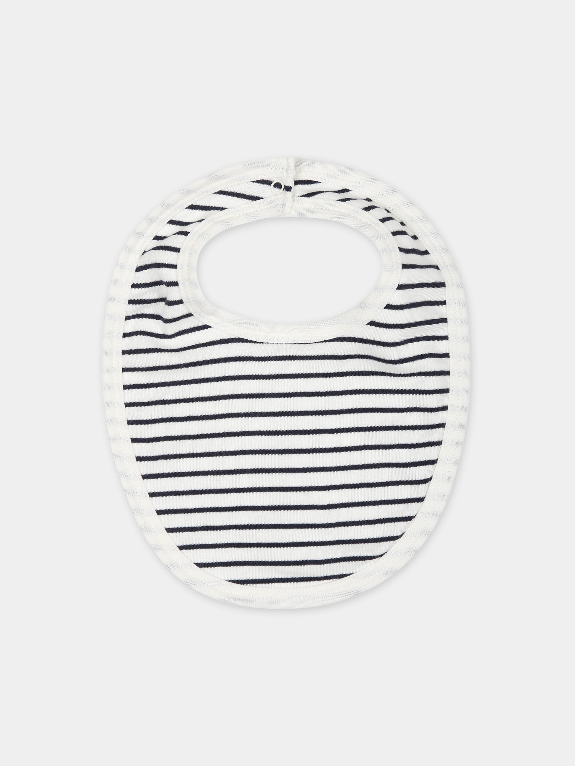 Set bavaglini bianco per neonata con cuori e righe,Petit Bateau,A08JC 03