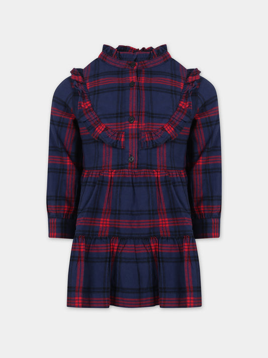Vestito blu per bambina,Petit Bateau,A082J 01