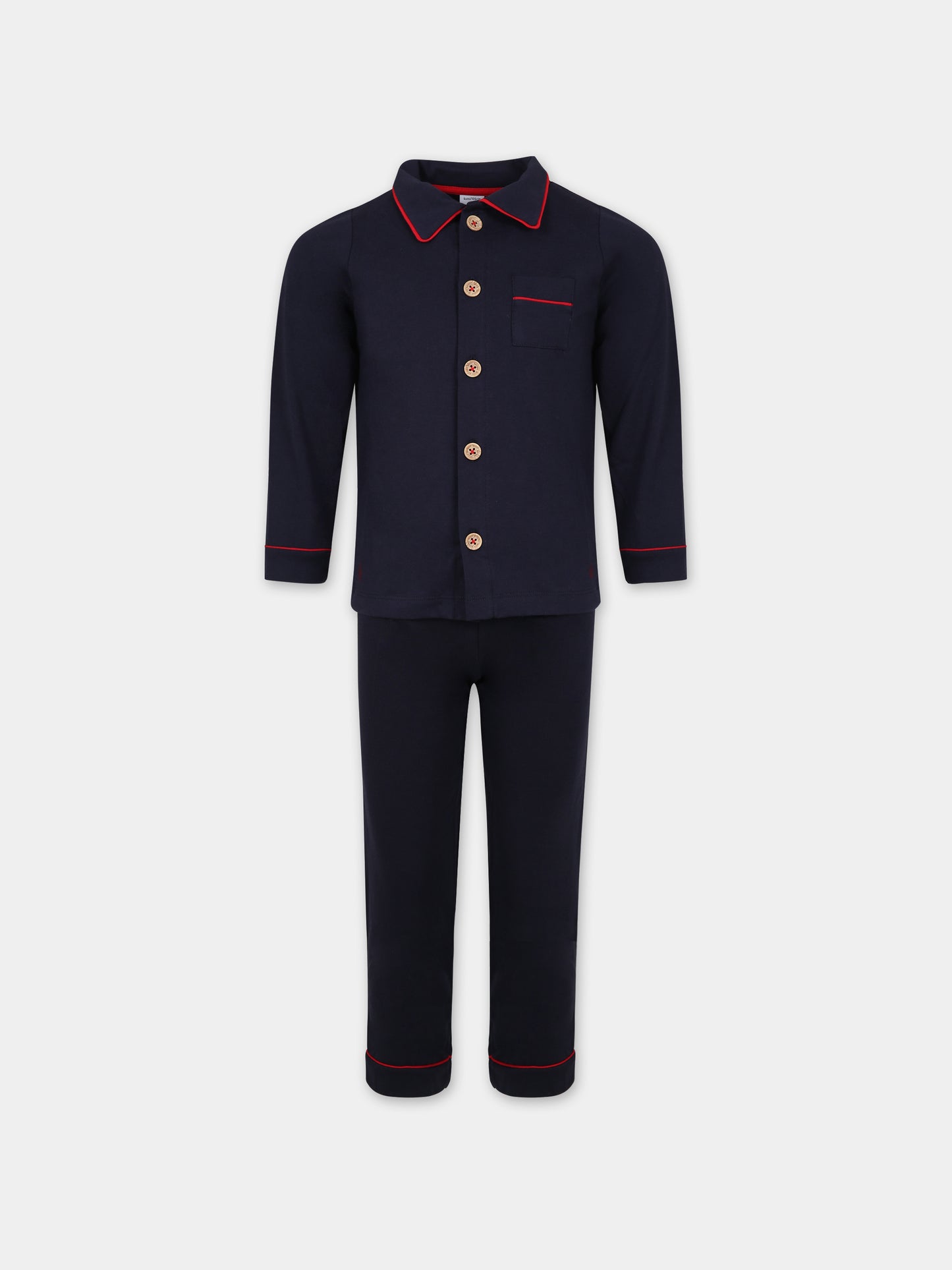 Pigiama blu per bambino con logo,Petit Bateau,A082A 03