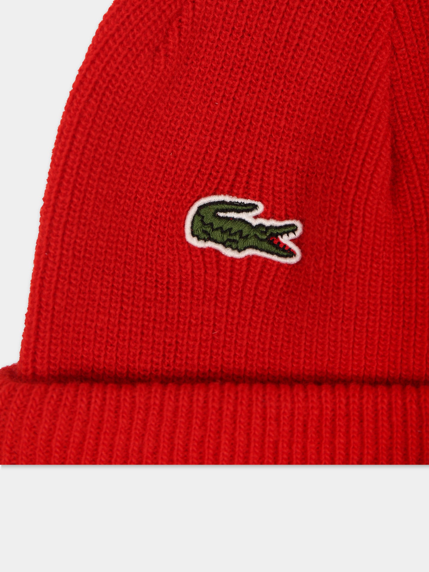 Cappello rosso per bambino con patch logo iconico,Lacoste,RB0003 240