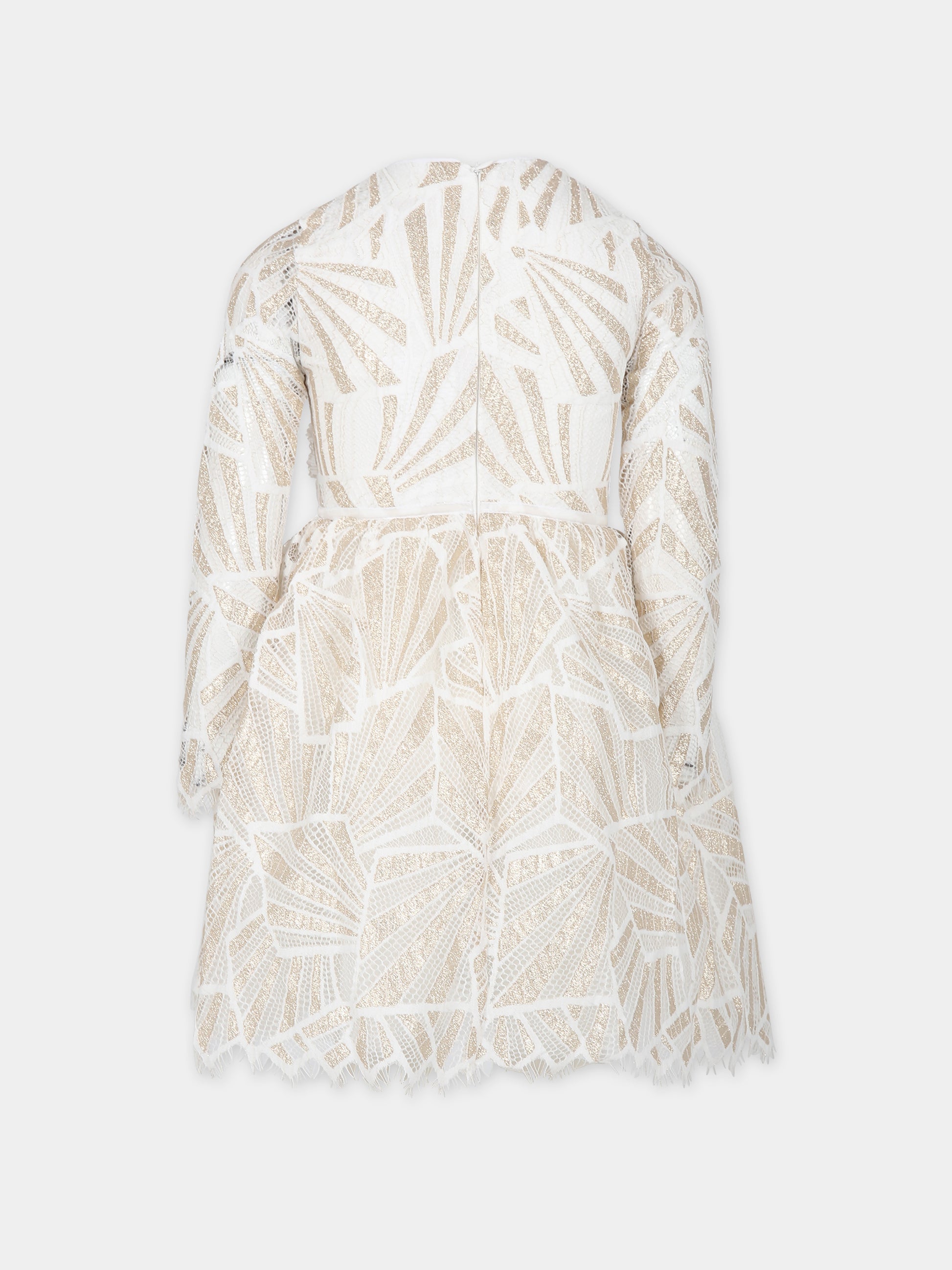 Vestito avorio per bambina con rouche,Eirene,FW2324104