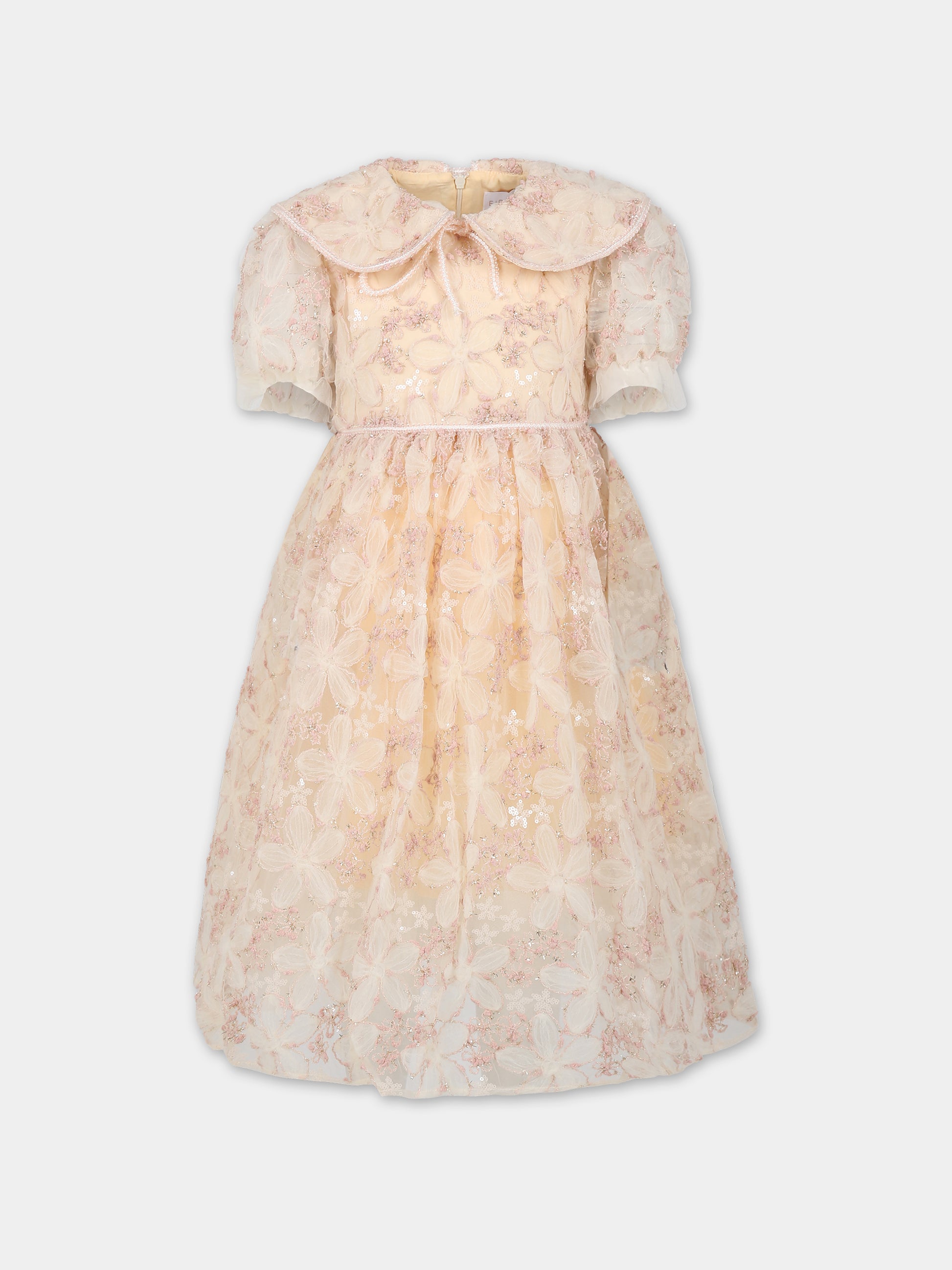 Vestito avorio per bambina con paillettes,Eirene,FW232498