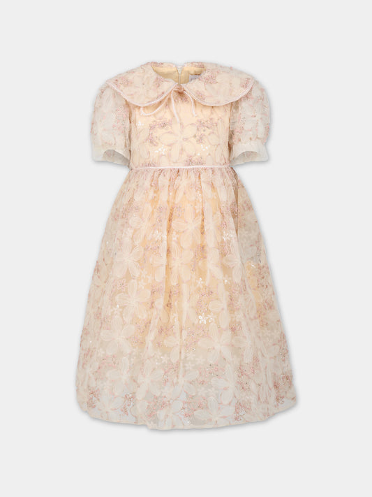 Vestito avorio per bambina con paillettes,Eirene,FW232498