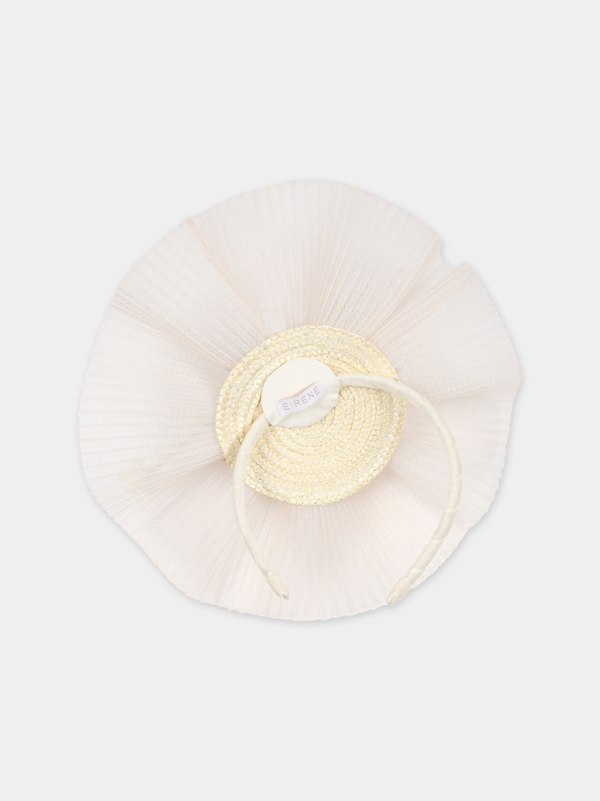 Cerchietto avorio per bambina con fiori,Eirene,FW2324H07