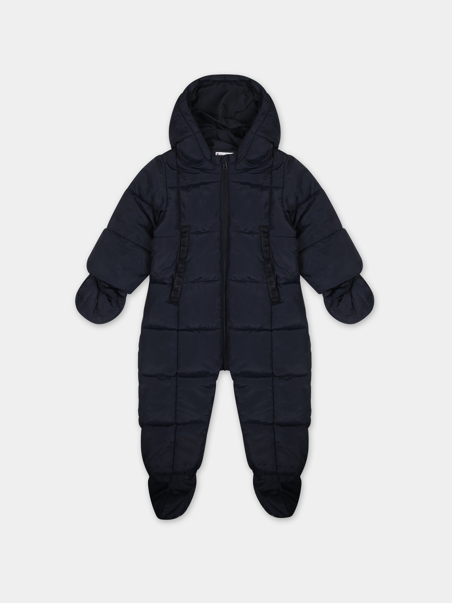 Piumino blu per neonato con logo,Tommy Hilfiger Junior,23WMTHKN0KN01725J DW5