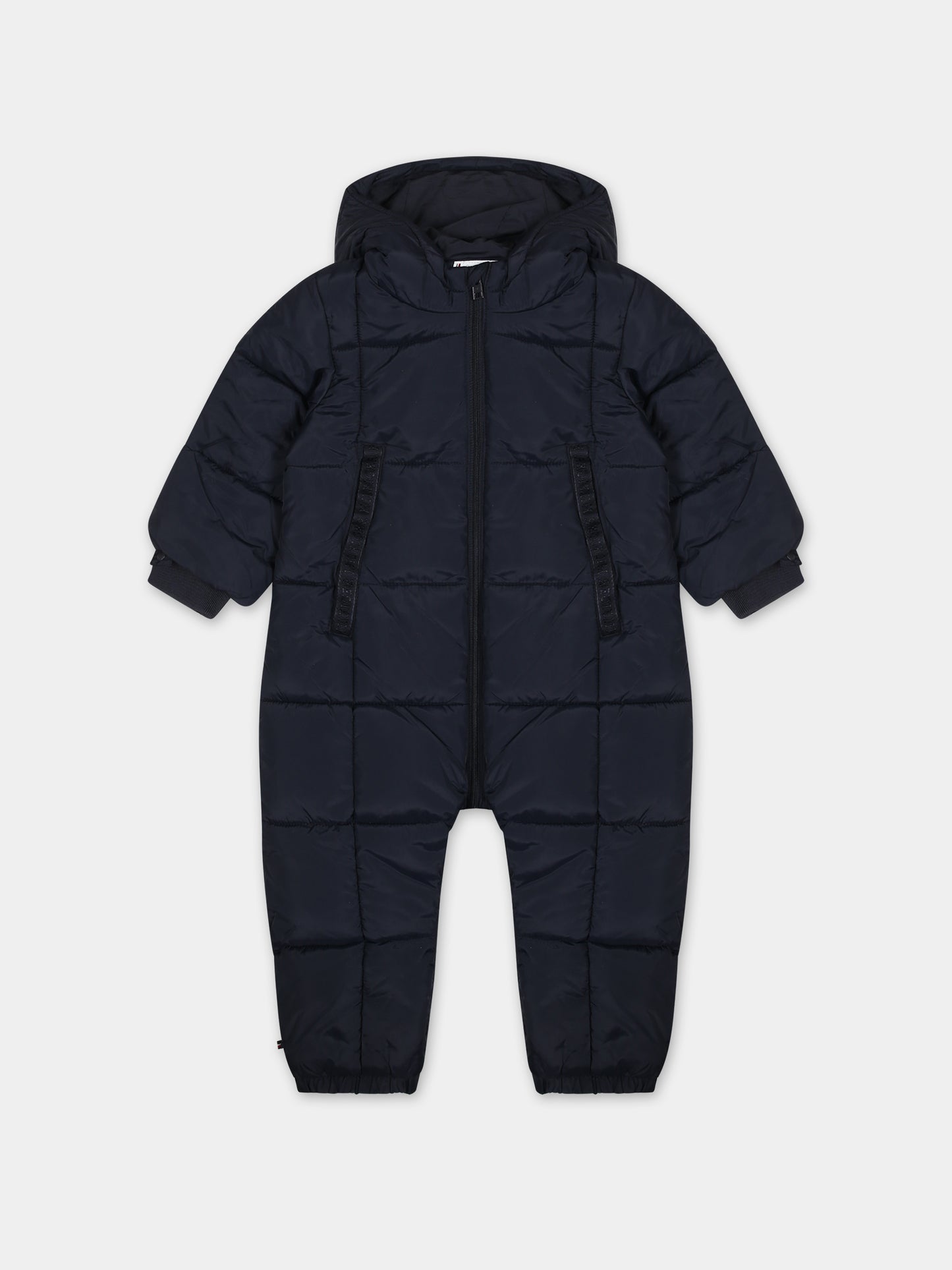 Piumino blu per neonato con logo,Tommy Hilfiger Junior,23WMTHKN0KN01725J DW5