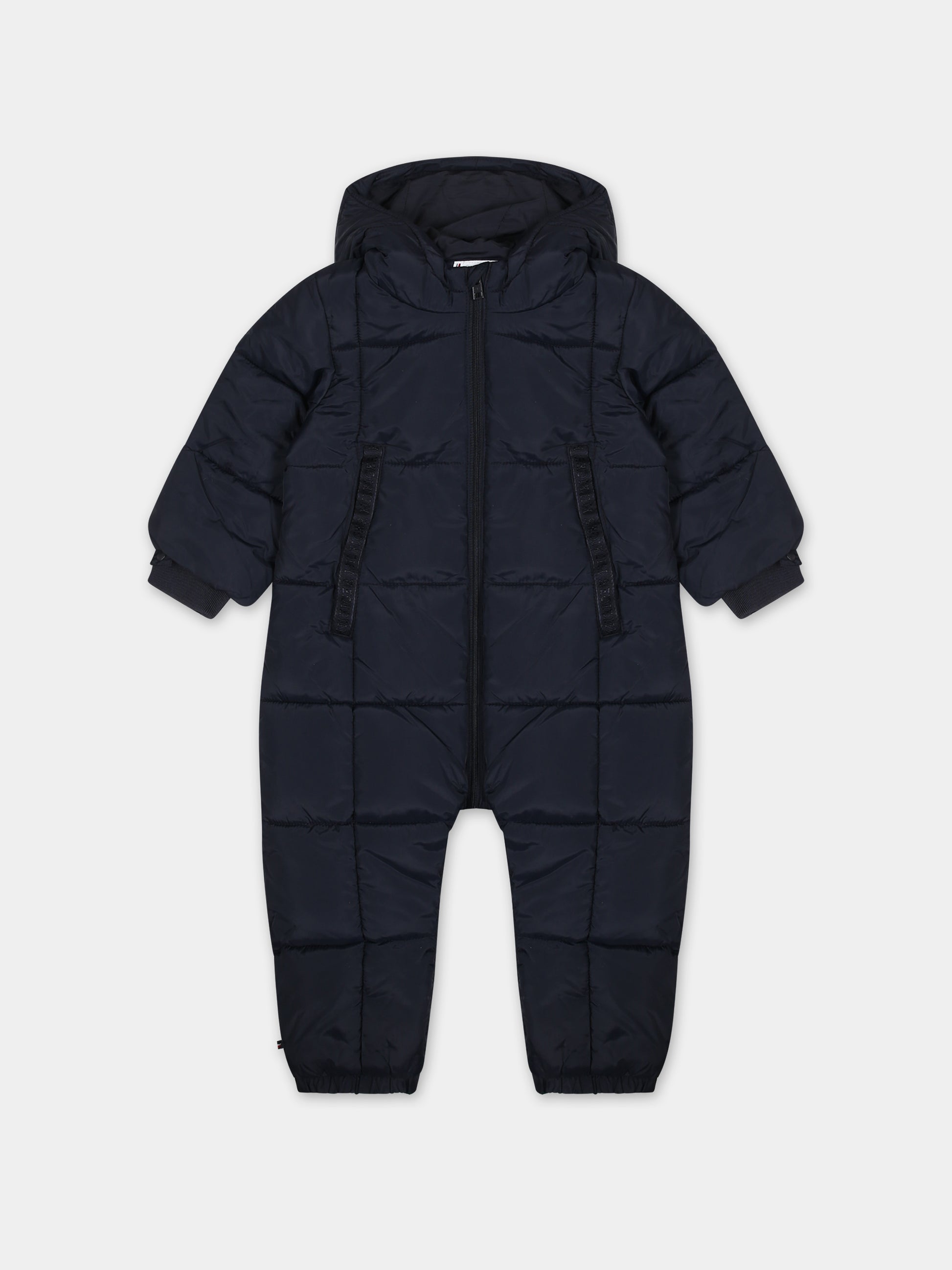 Piumino blu per neonato con logo,Tommy Hilfiger Junior,23WMTHKN0KN01725J DW5