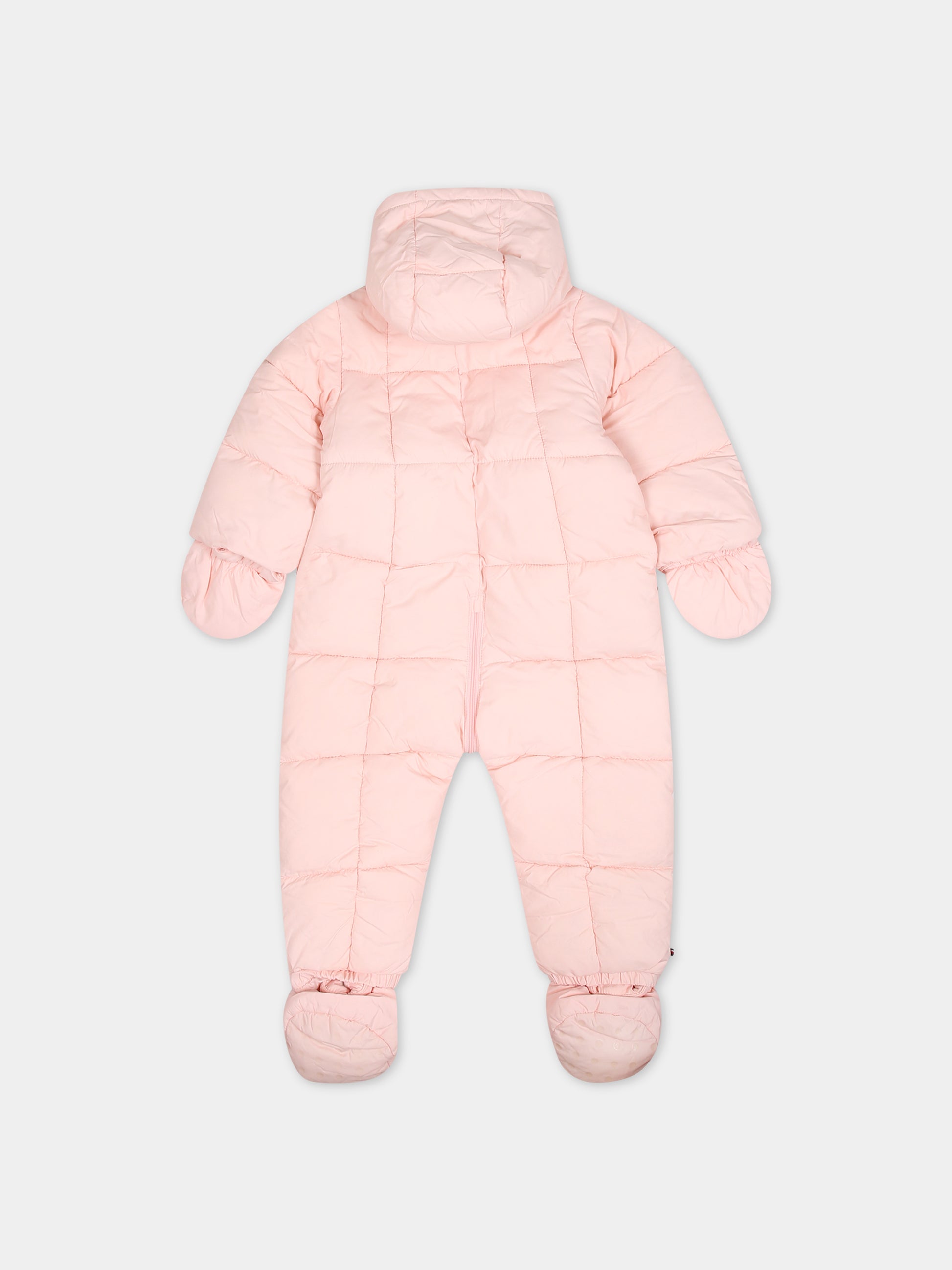 Piumino rosa per neoanta con iconica bandierina,Tommy Hilfiger Junior,23WMTHKN0KN01725J TJS